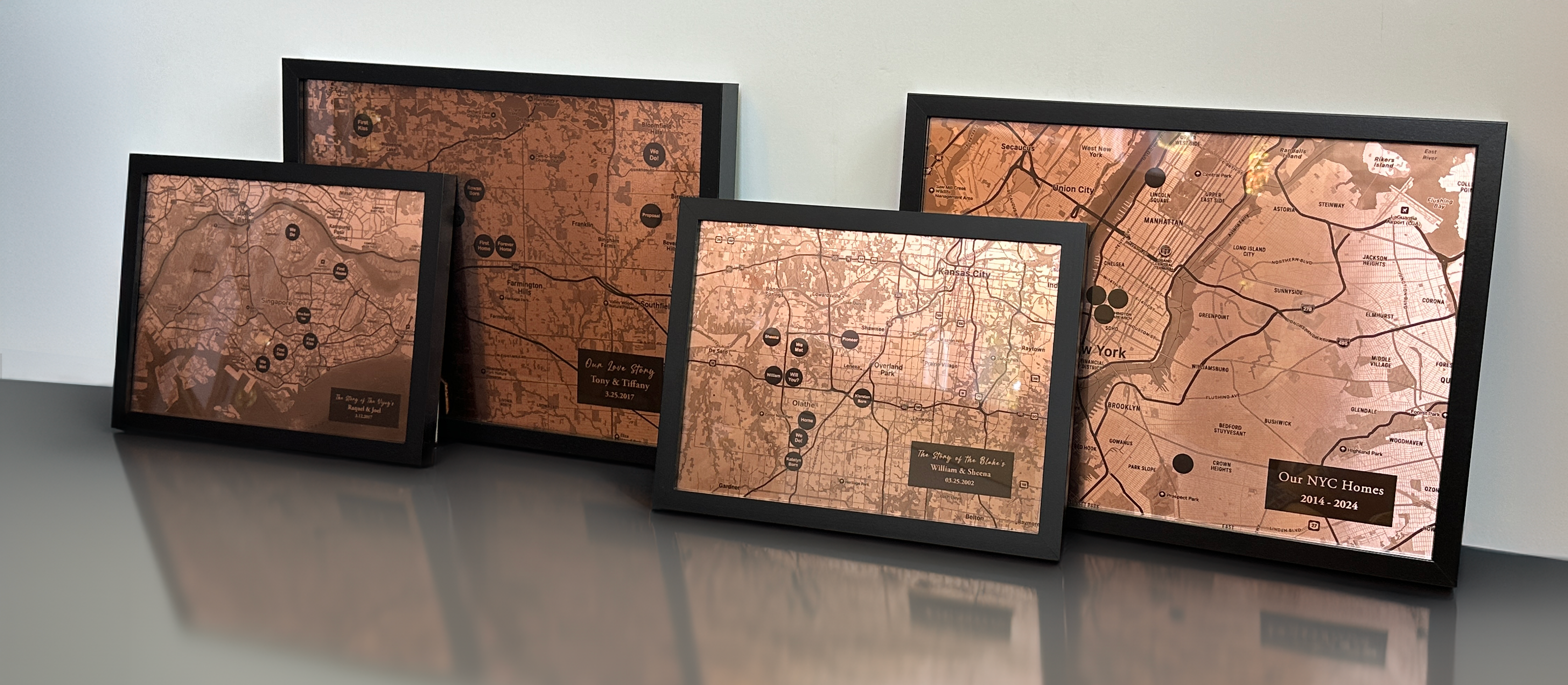Travel map collection with custom pins