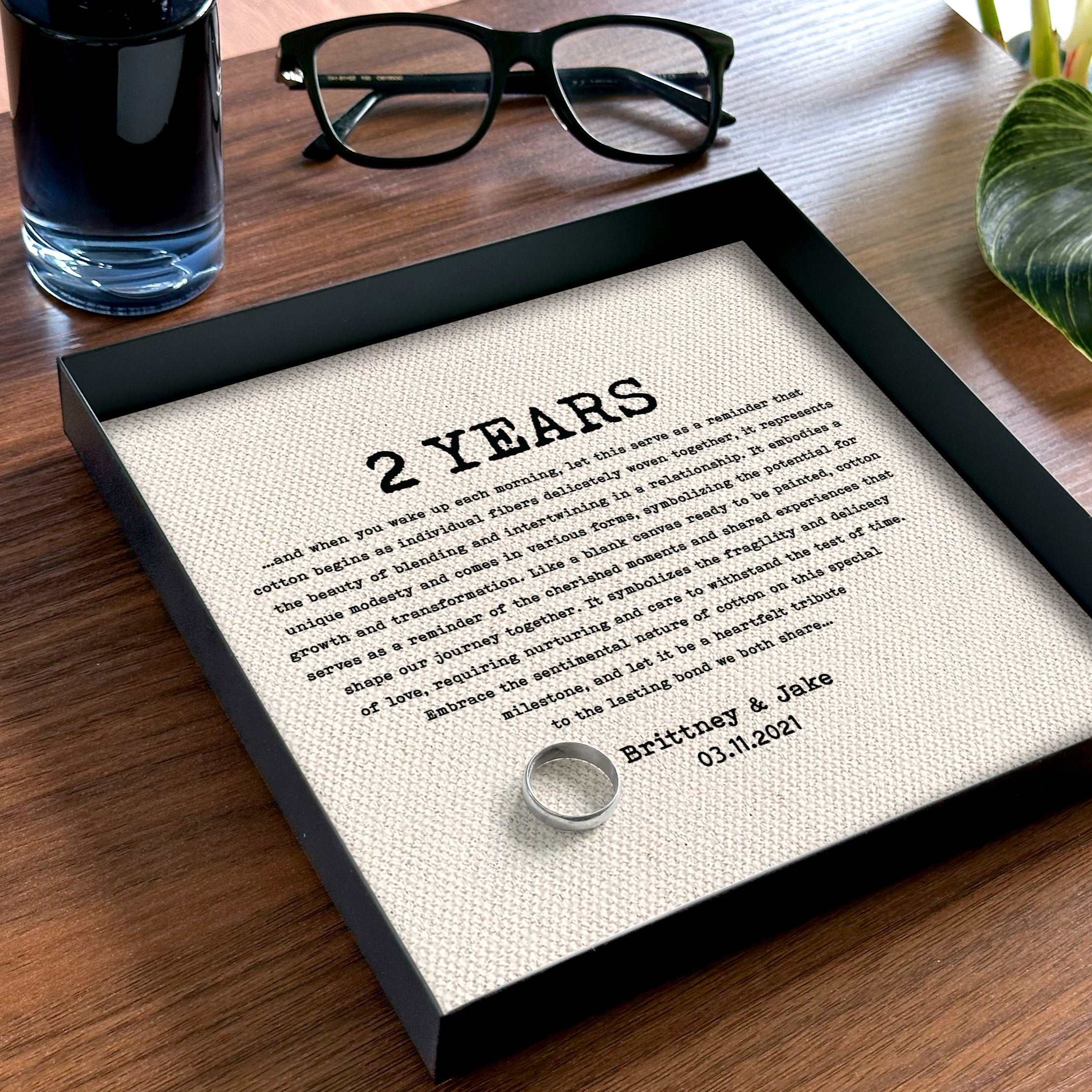 Cotton tray with custom wording