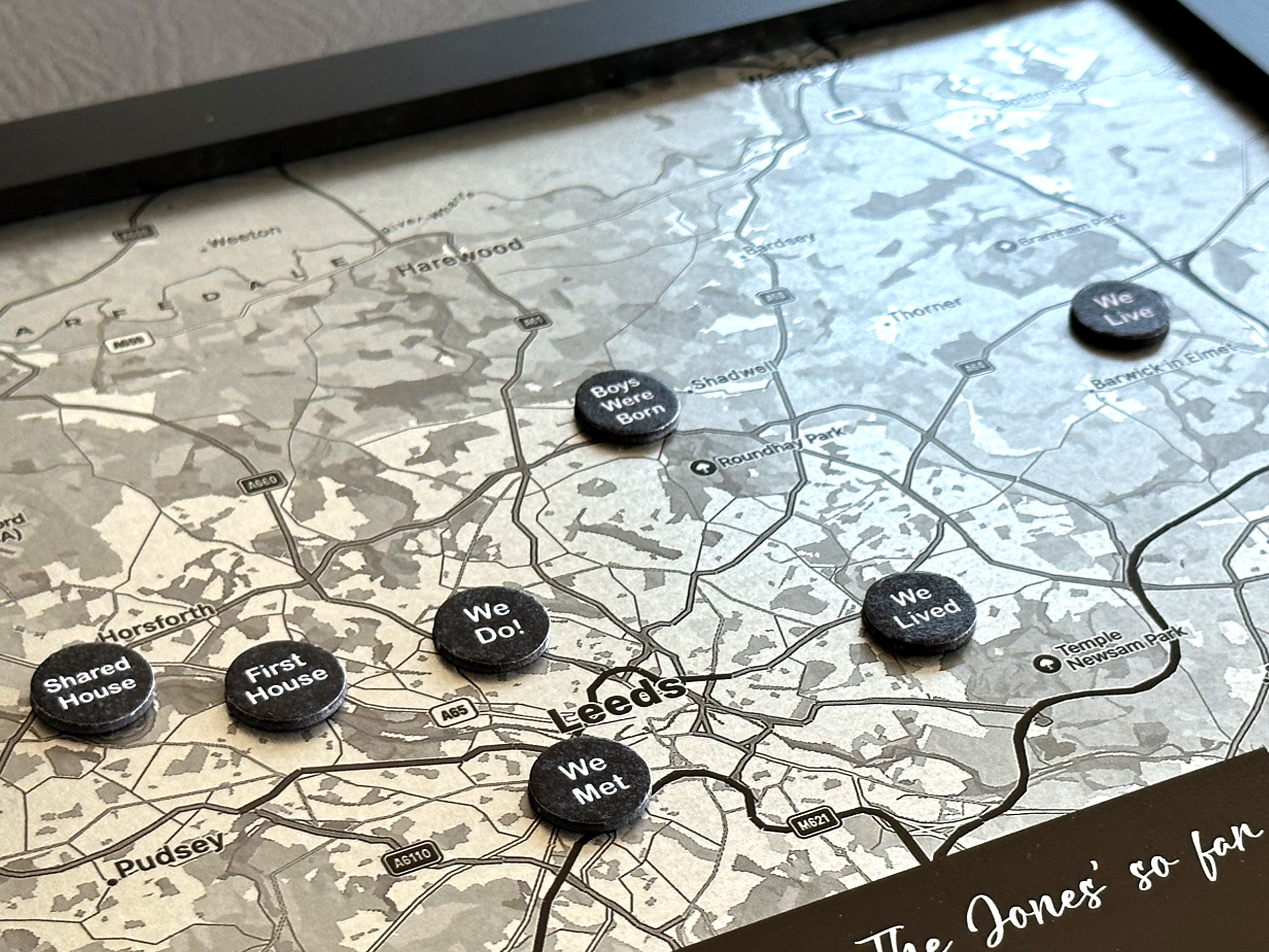 Steel Map with Custom Location Magnet Pins