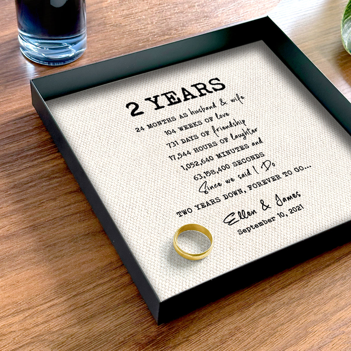 Catchall tray for cotton 2 year anniversary with count down design