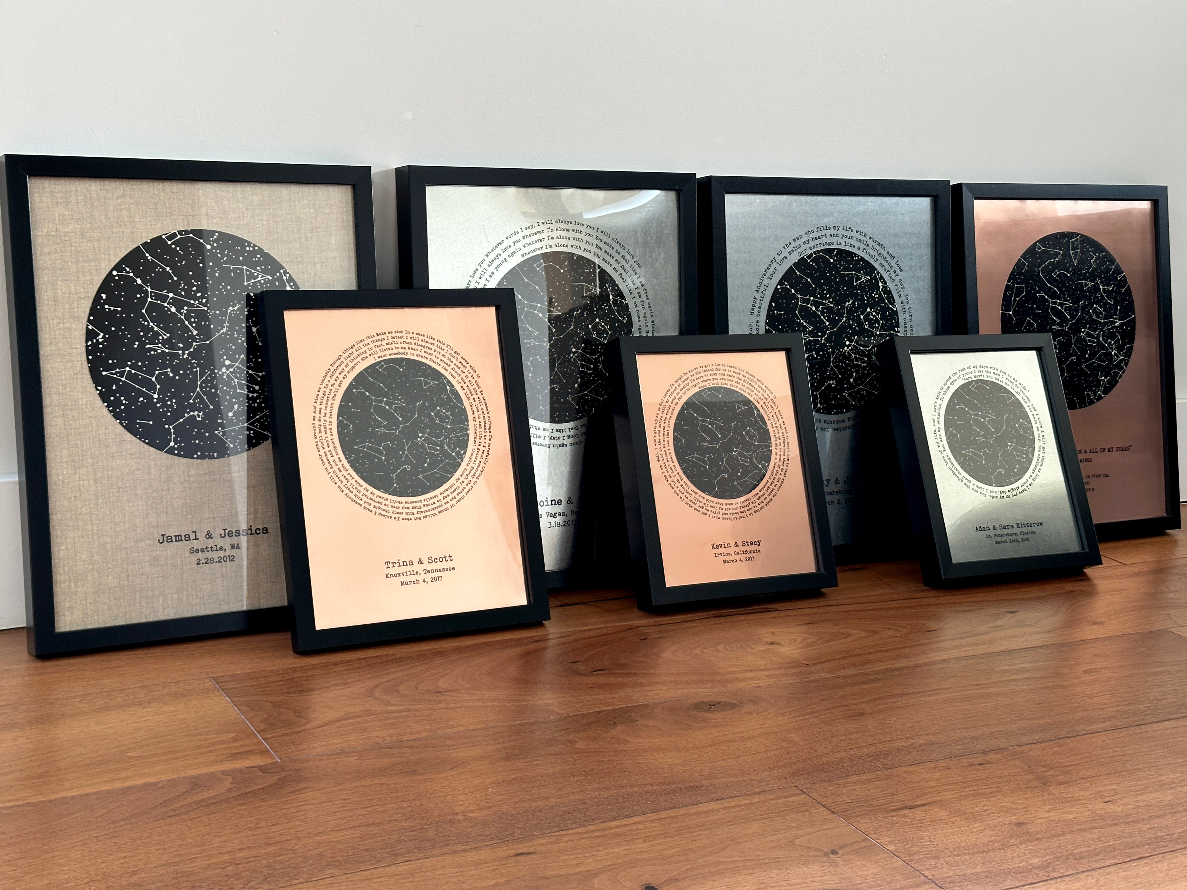 Custom Copper Glow in the Dark Star Map