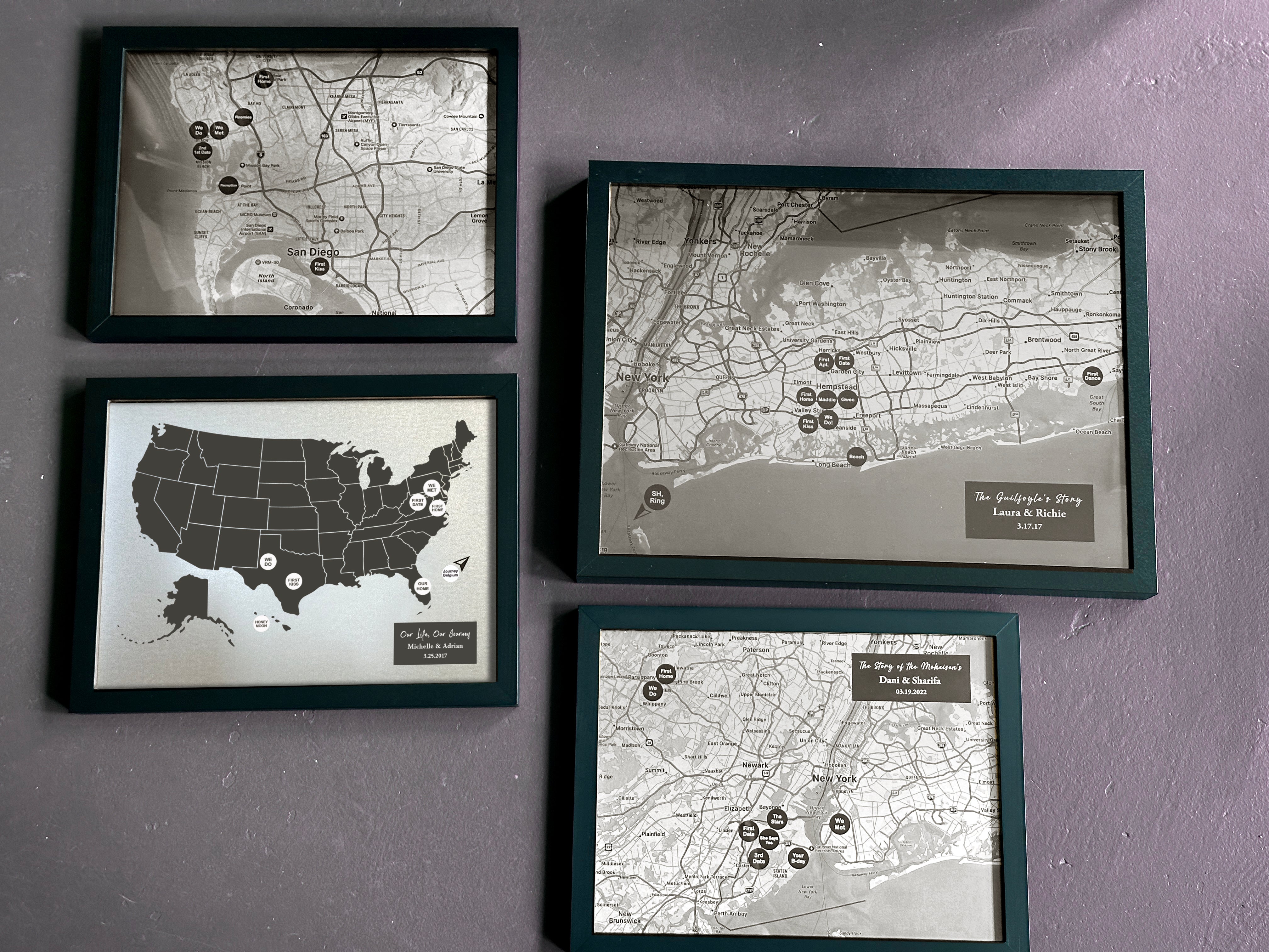 Aluminum Map with Custom Magnet Pins