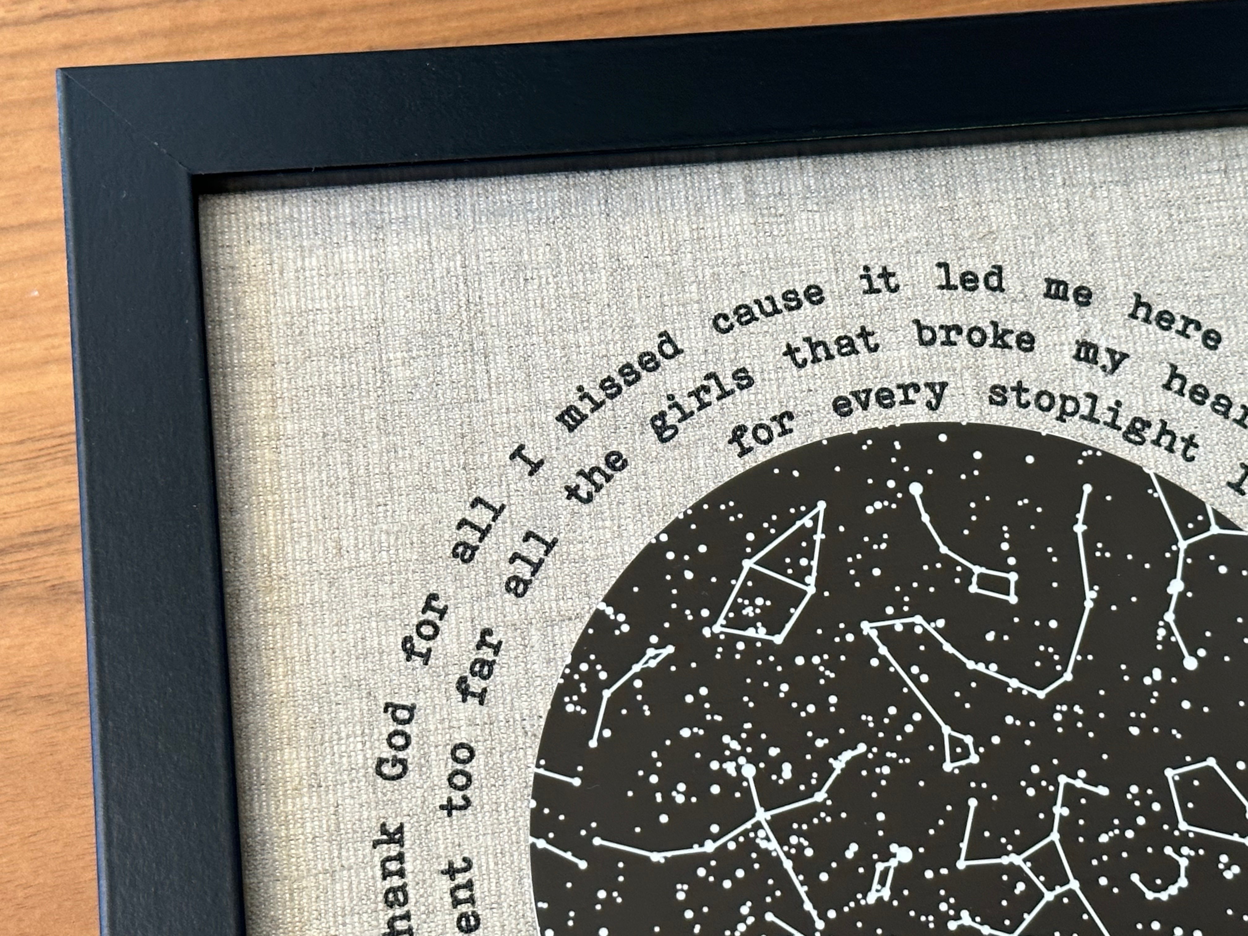 Custom Linen Star Map - Glow in the Dark