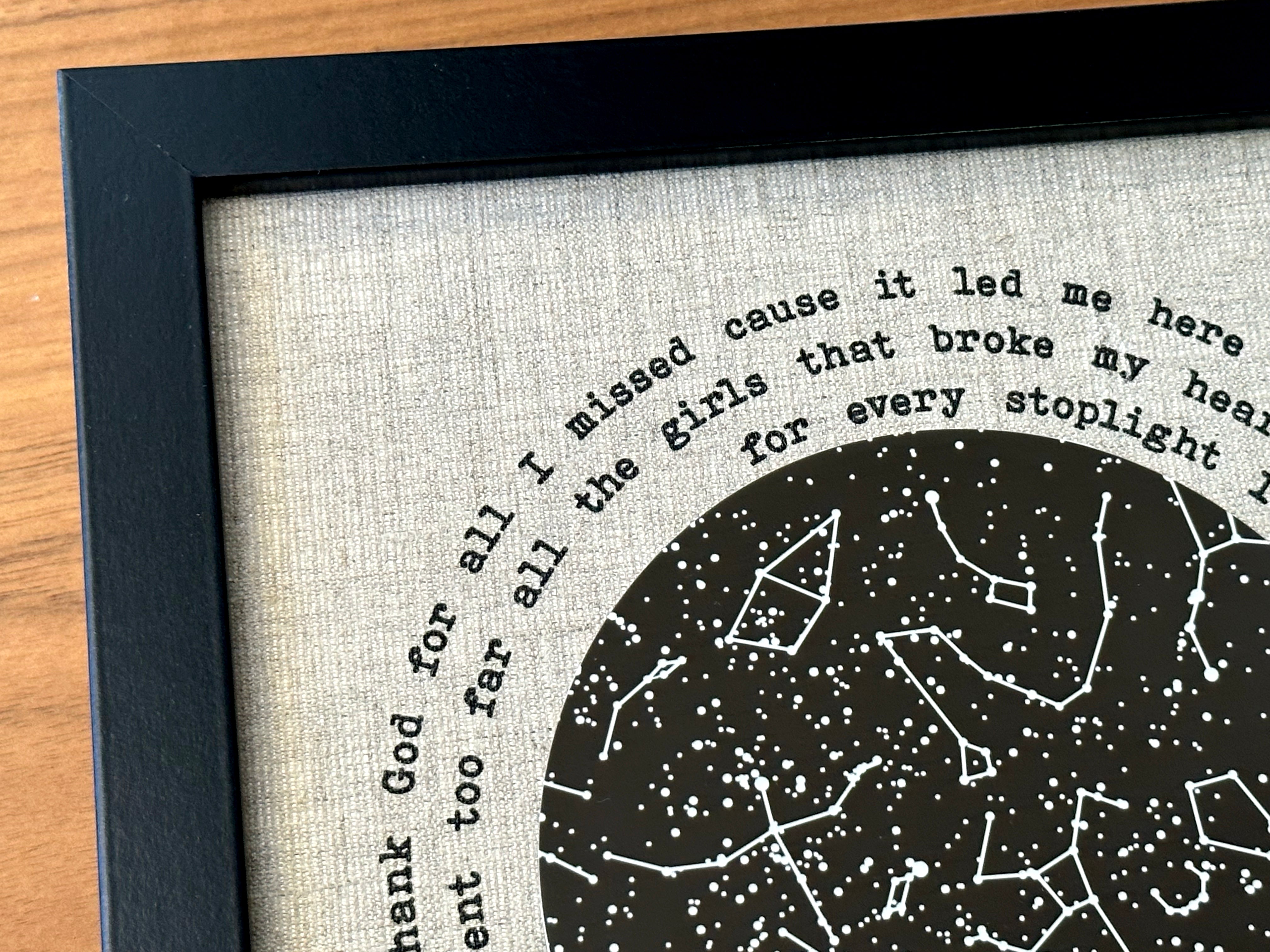 Custom Linen Glow in the Dark Star Map
