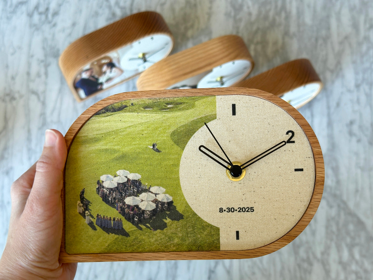 Handmade Customizable Desk Clock - 17th anniversary gift