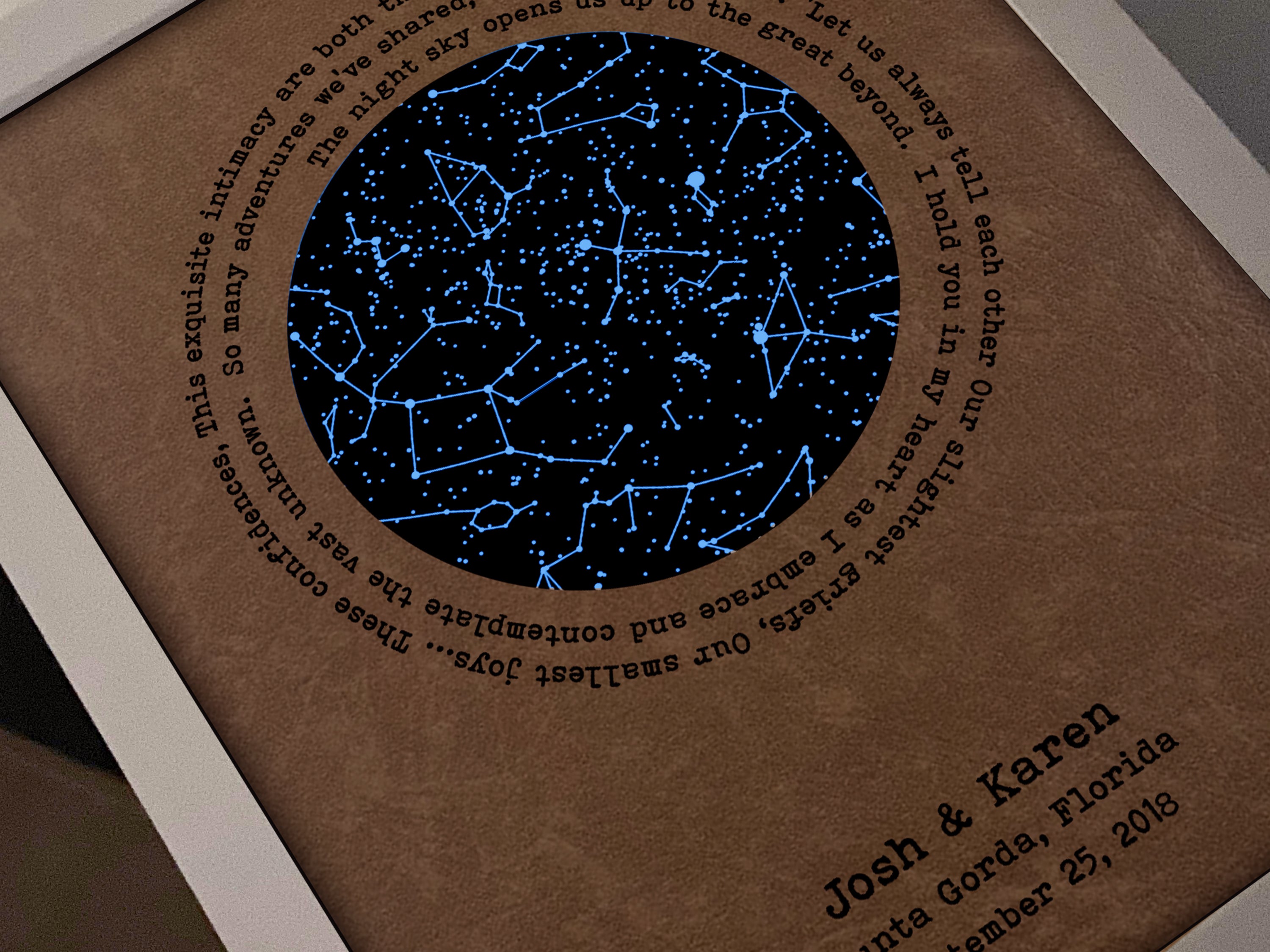 Leather Glow in the Dark Star Map