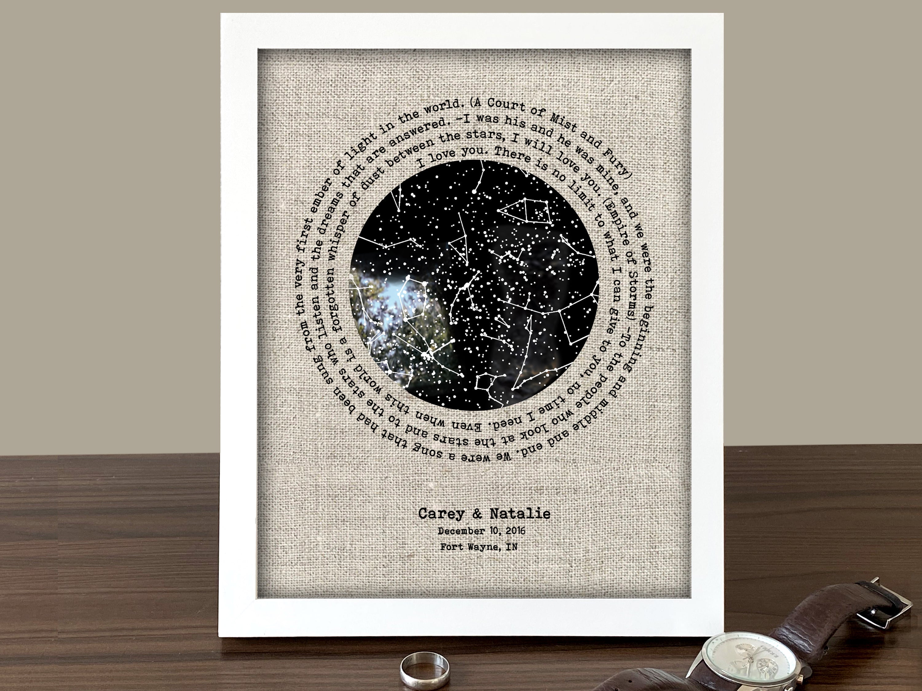 Custom Linen Glow in the Dark Star Map