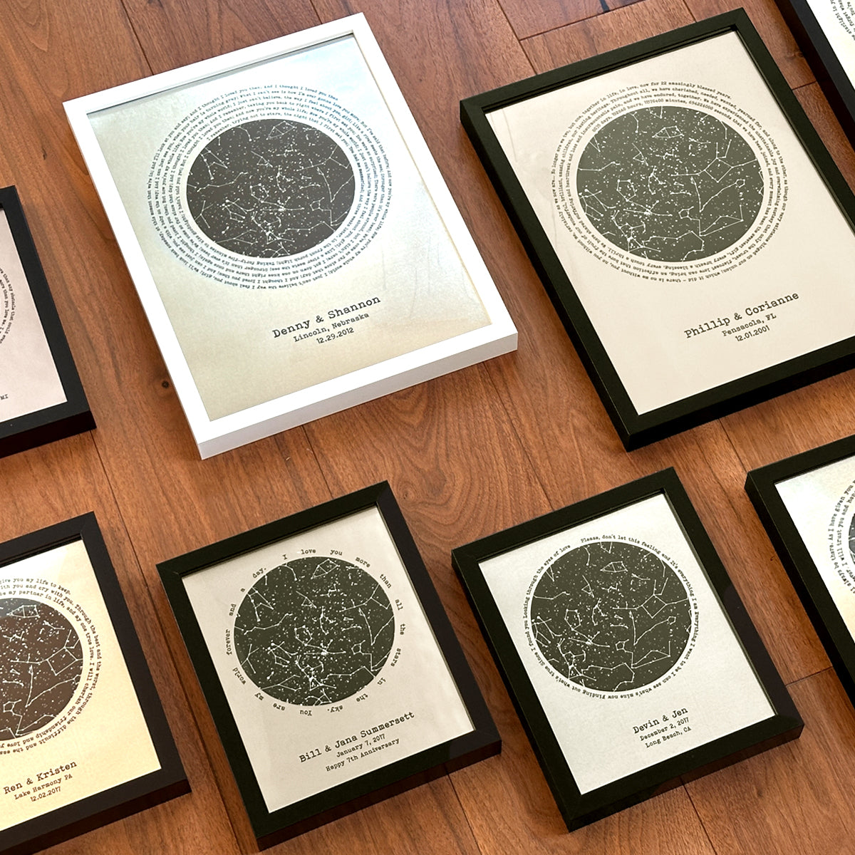 Custom Linen Star Map - Glow in the Dark