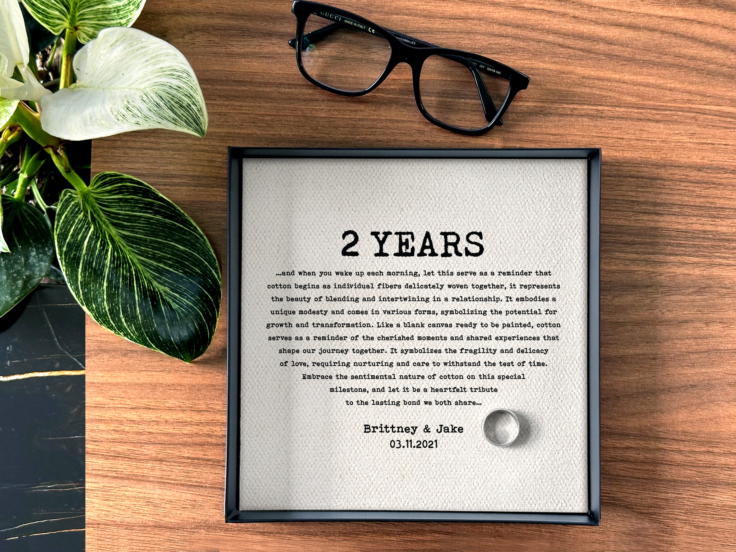 Cotton tray with custom wording