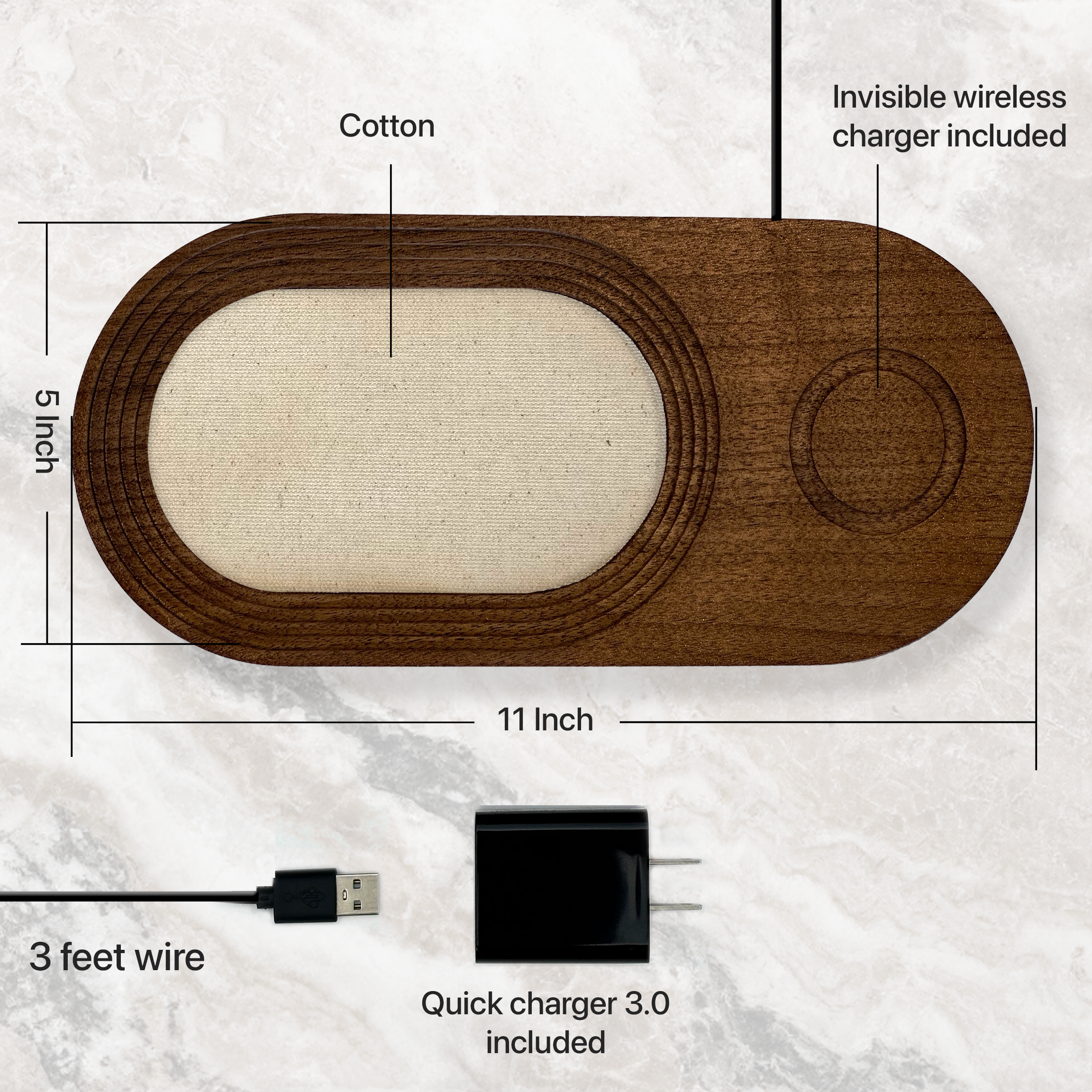 Catchall tray with customization on cotton for 2nd Anniversary