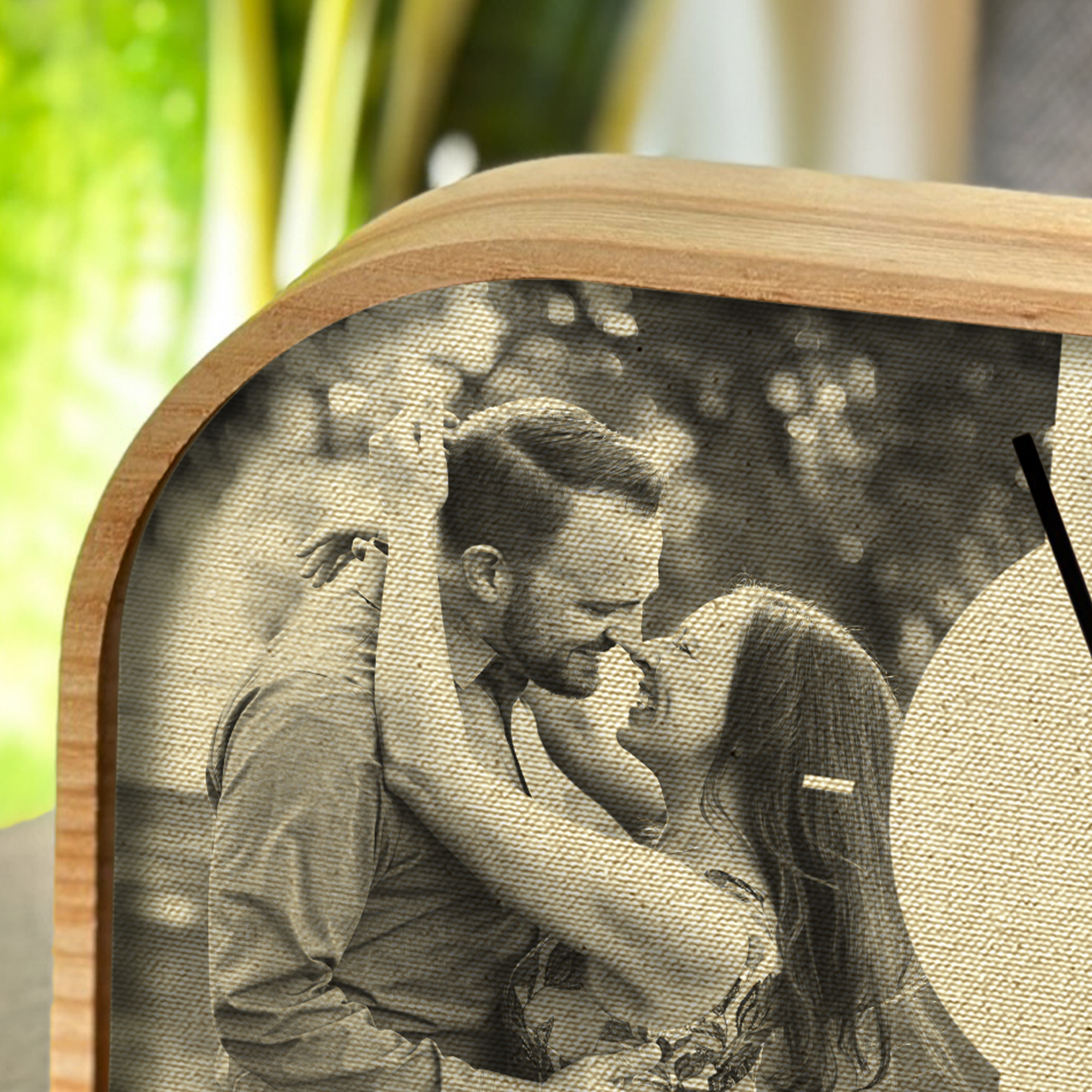 Handmade Desk Clock With customization on cotton for 2nd anniversary