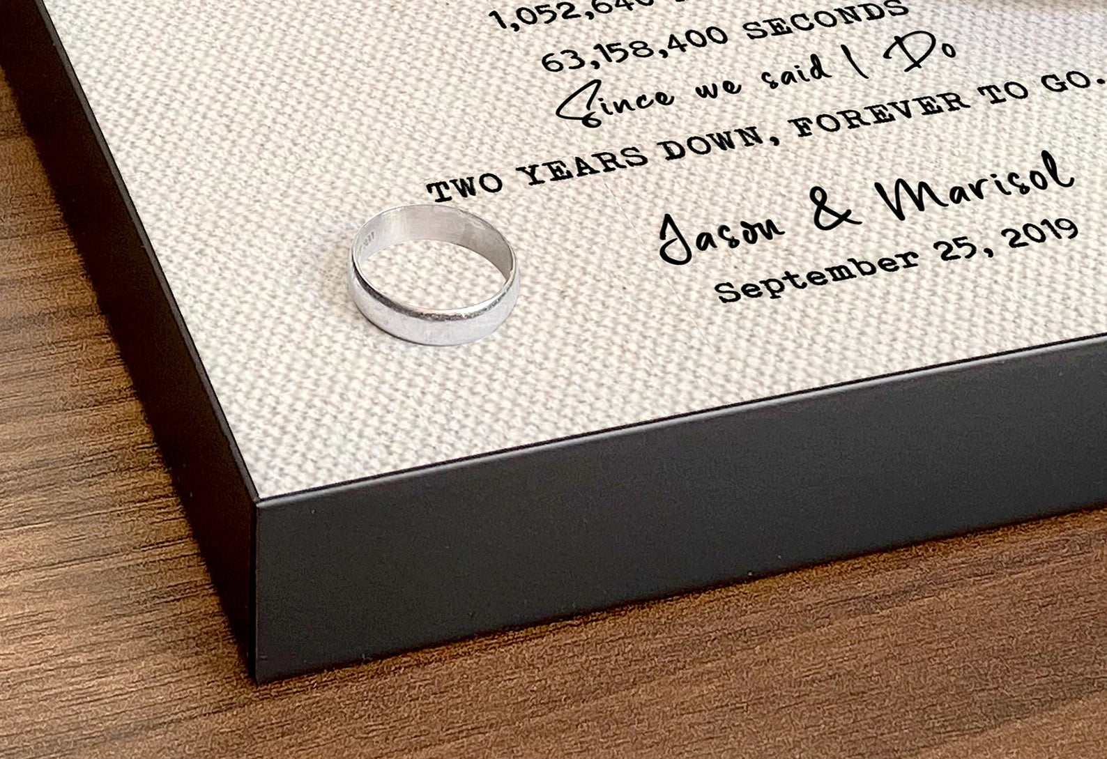 Personalized Cotton Catchall Tray - 2nd Anniversary Countdown Gift for Him & Her | Custom Wording