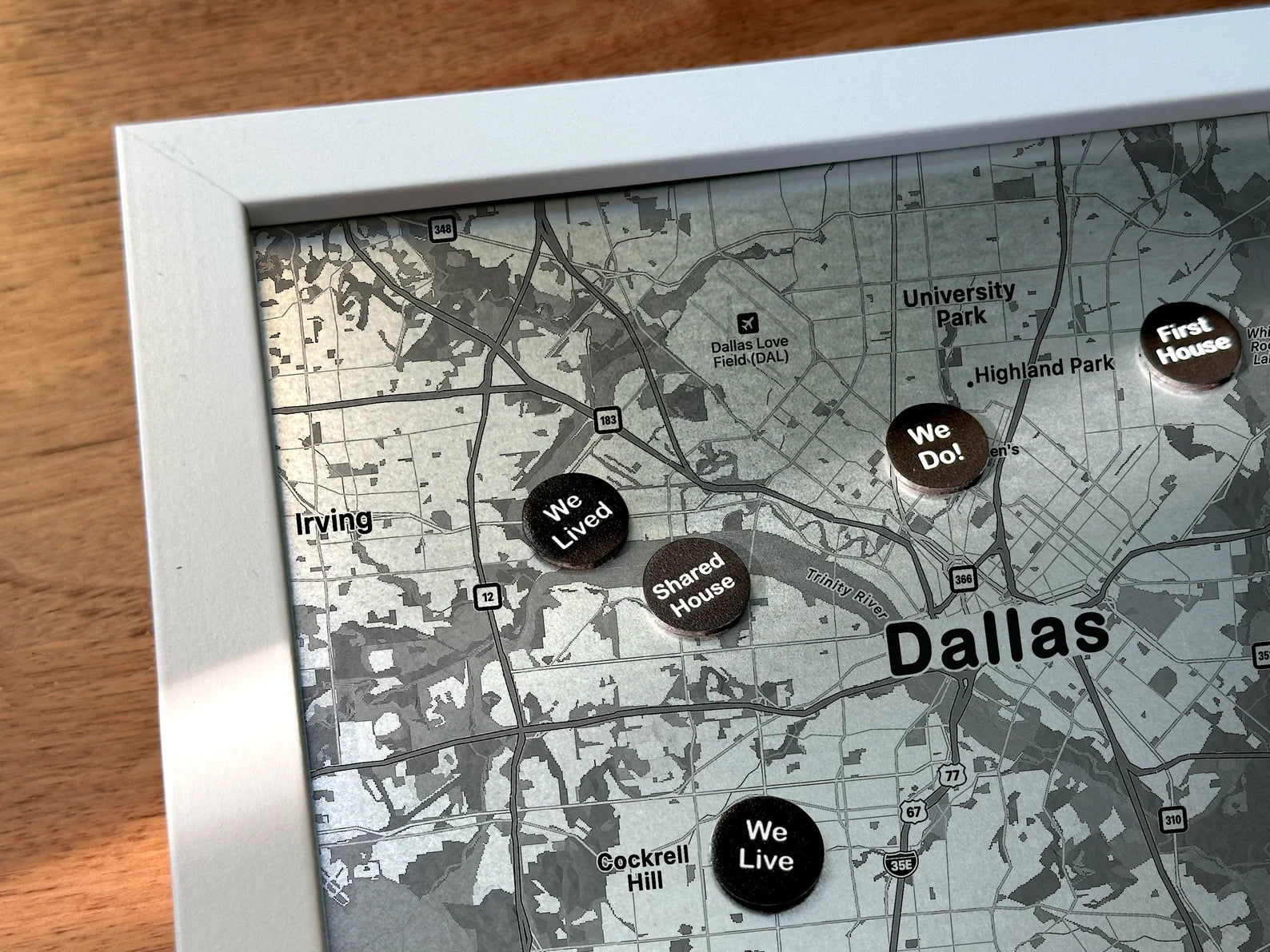 Personalized Aluminum Magnet Pin Map - 10th Anniversary Gift for Him & Her