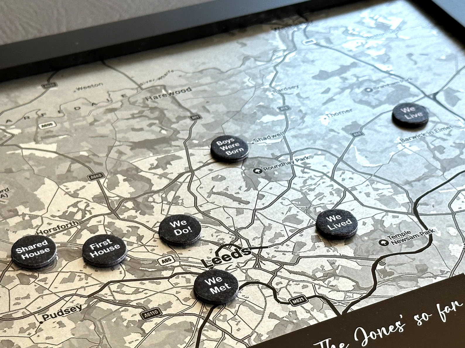 Personalized Steel Magnet Pin Map - 11th Anniversary Gift for Him & Her