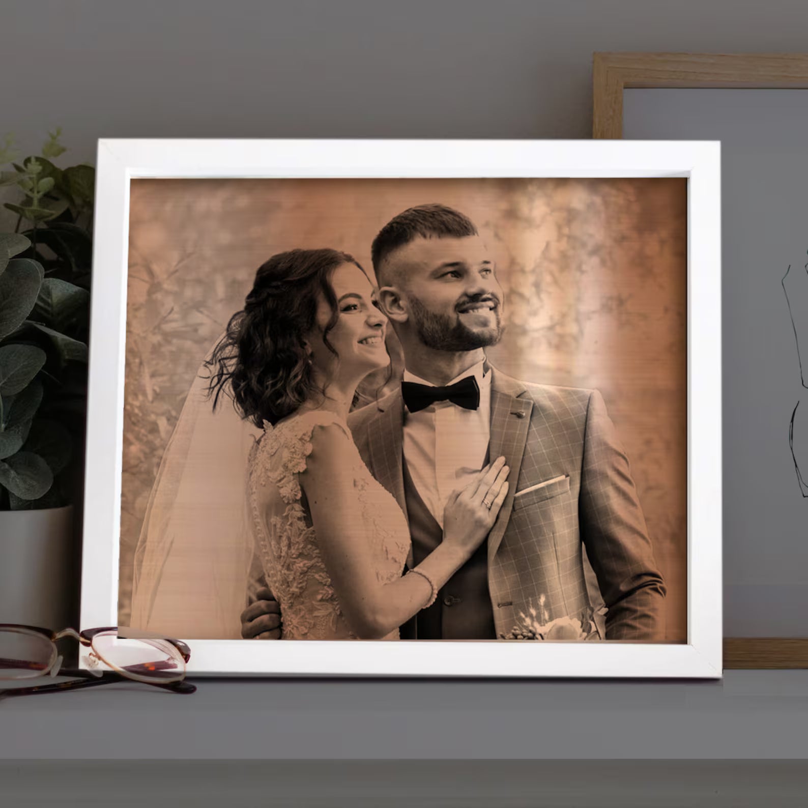 Personalized Copper Photo Wall Art — 7th Anniversary Gift for Him & Her