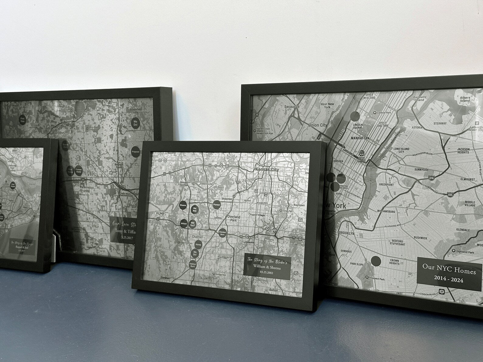 Steel Map with Custom Location Pins - 11th Anniversary Gift for Him & Her - Steel Wedding Anniversary Present