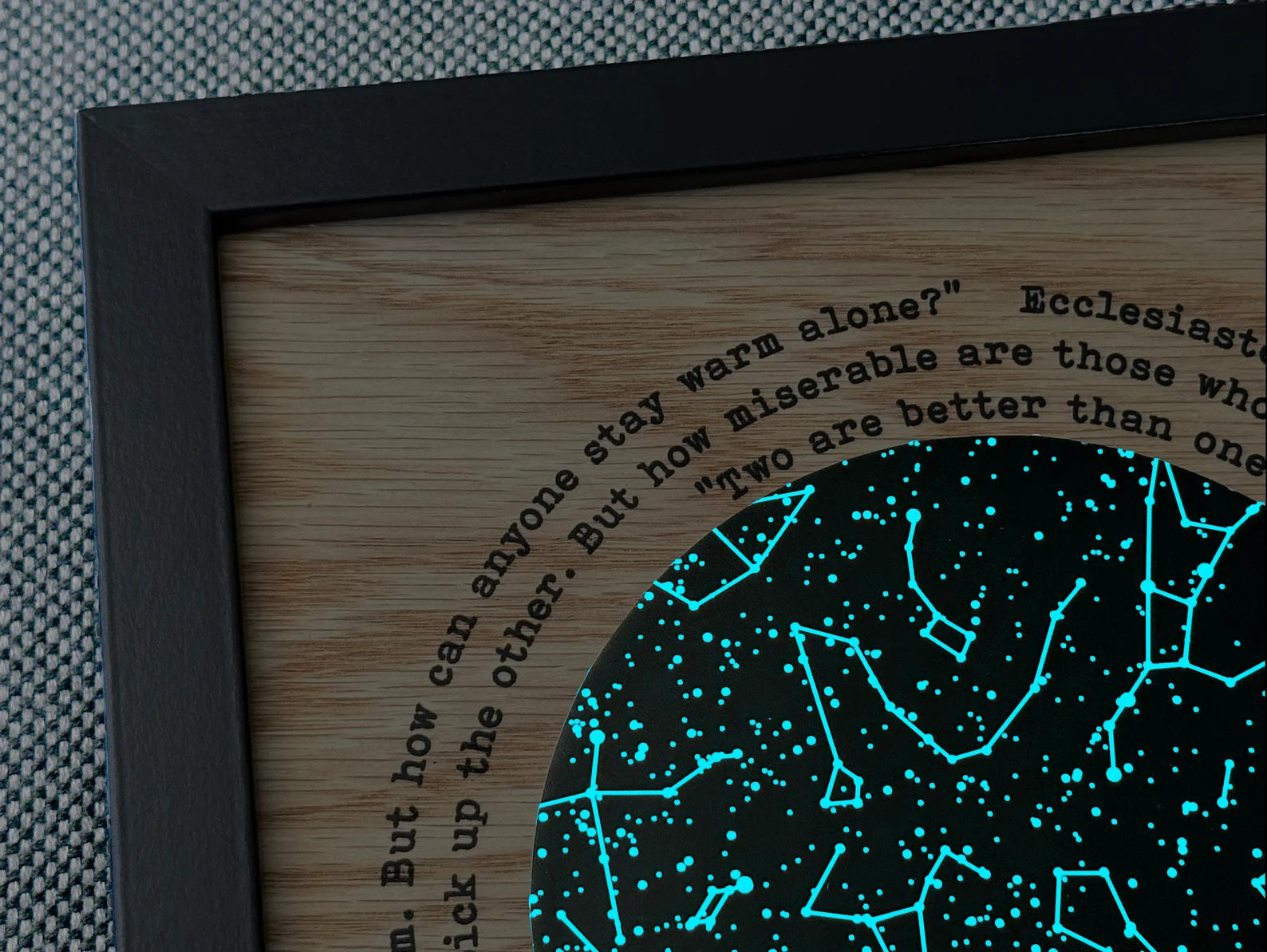 Personalized Glow-in-the-Dark Star Map - 5th Anniversary Gift for Him & Her | Wood Wall Art