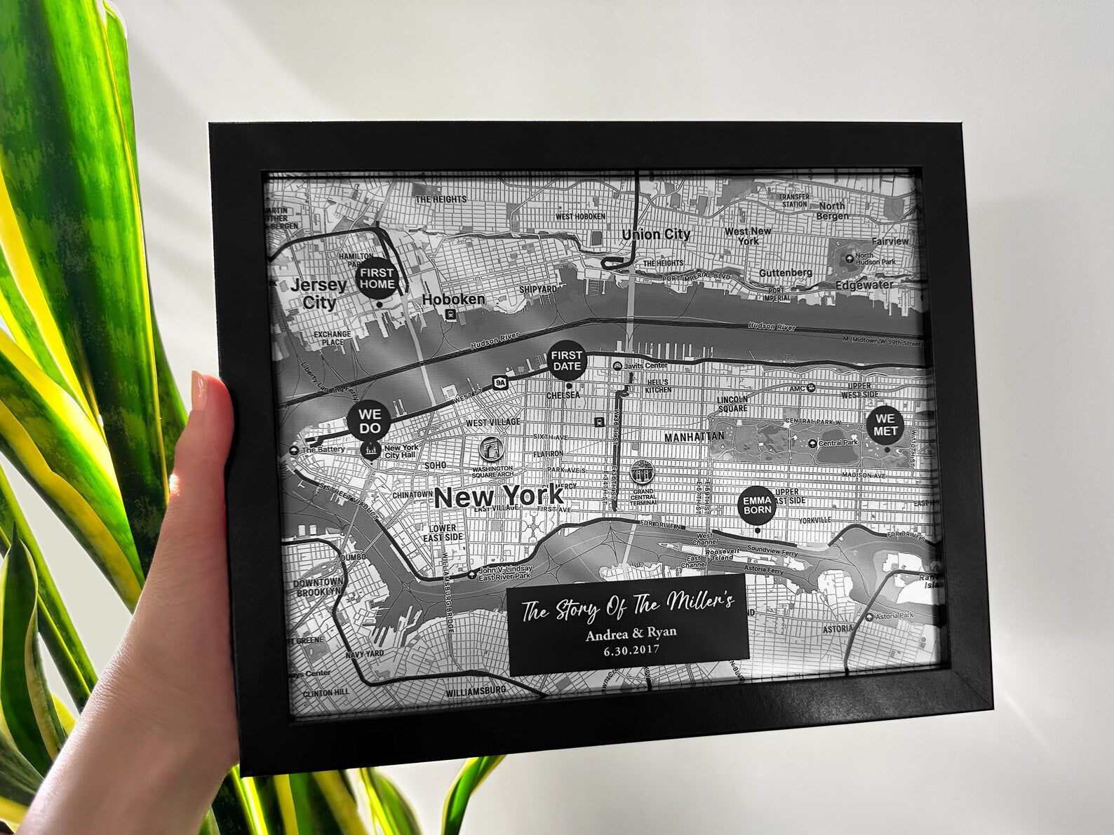 Iron Map Wall Art with Pins - 6th Anniversary Gift for Him - Custom Family Story Memento