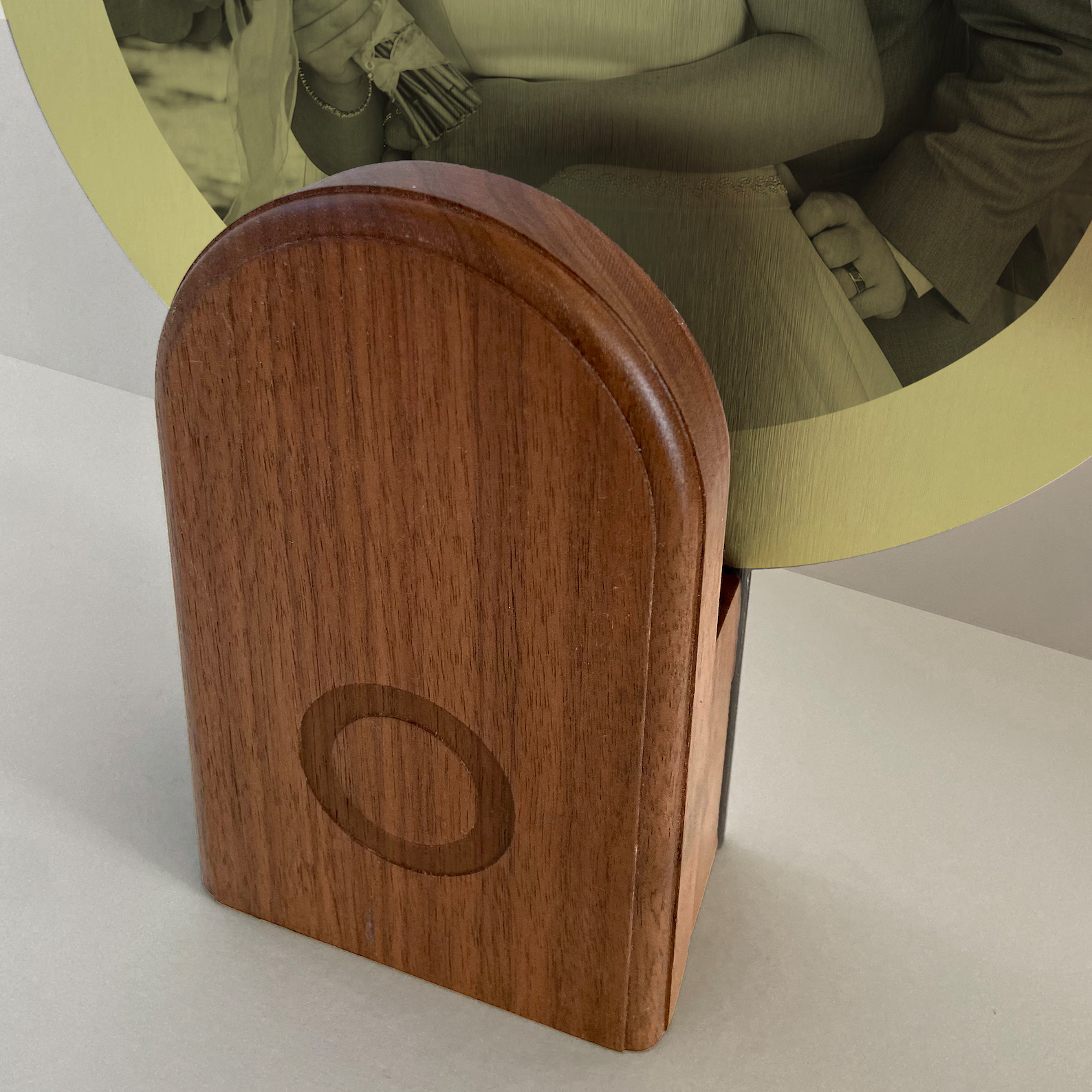 Brass custom photo with light stand for 21st anniversary