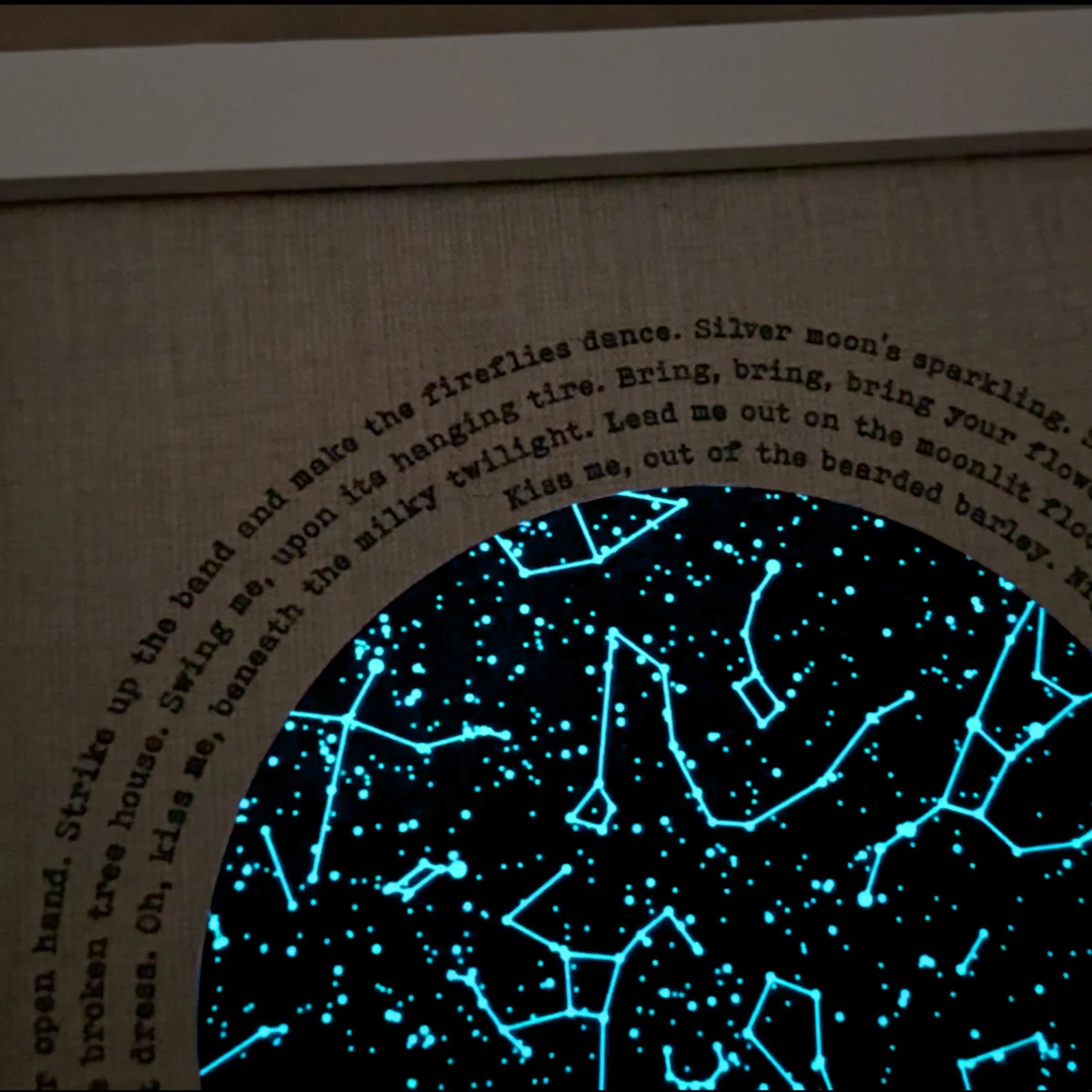 Personalized Glow-in-the-Dark Star Map - 12th Anniversary Gift for Him & Her | Linen Wall Art