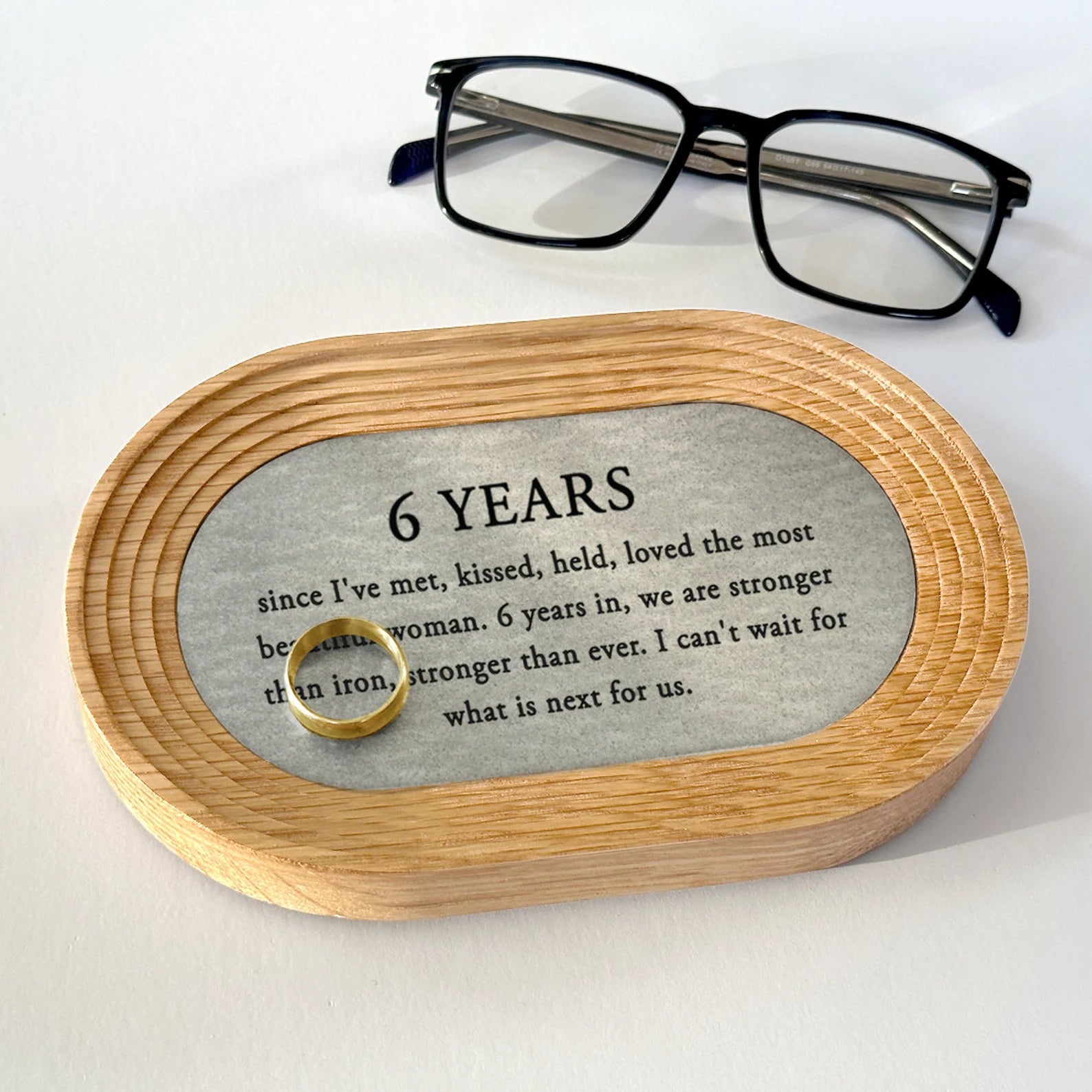 Personalized Iron Catchall Tray - 6th Anniversary Gift for Him & Her