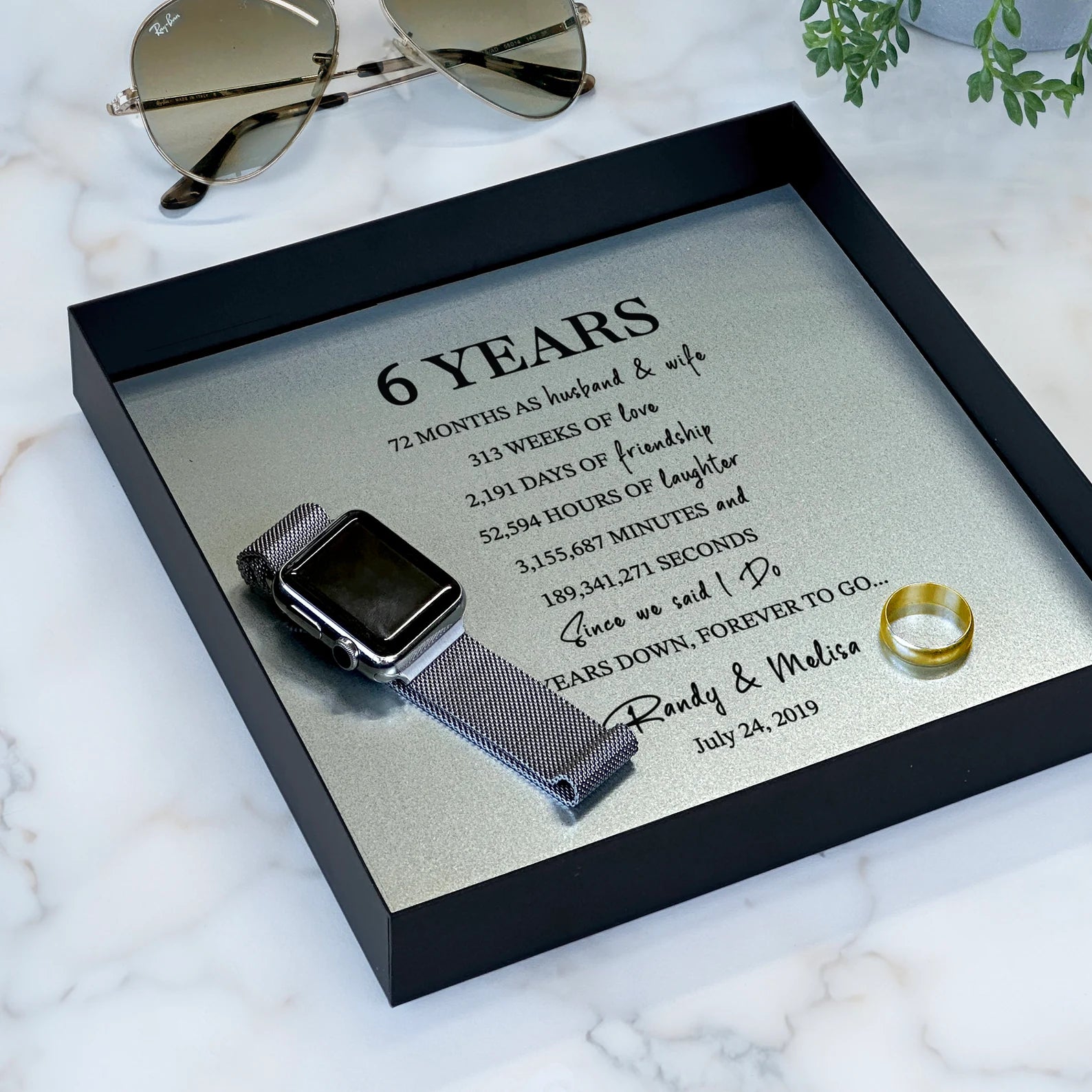 Personalized Iron Catchall Tray - 6th Anniversary Gift for Him & Her | Custom Wording