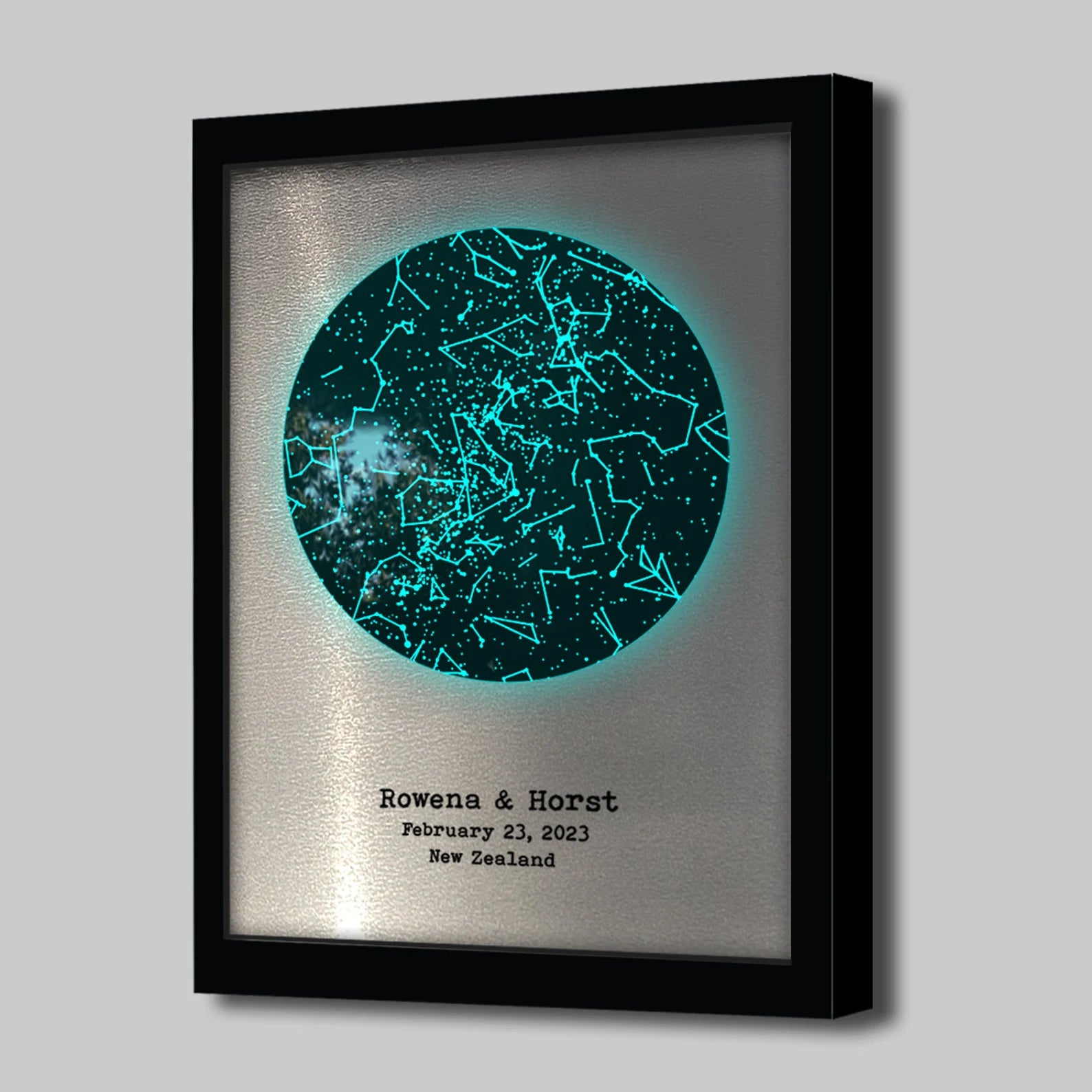 Personalized Iron Star Map - 6th Anniversary Gift for Him & Her - Glow in the Dark Wall Art