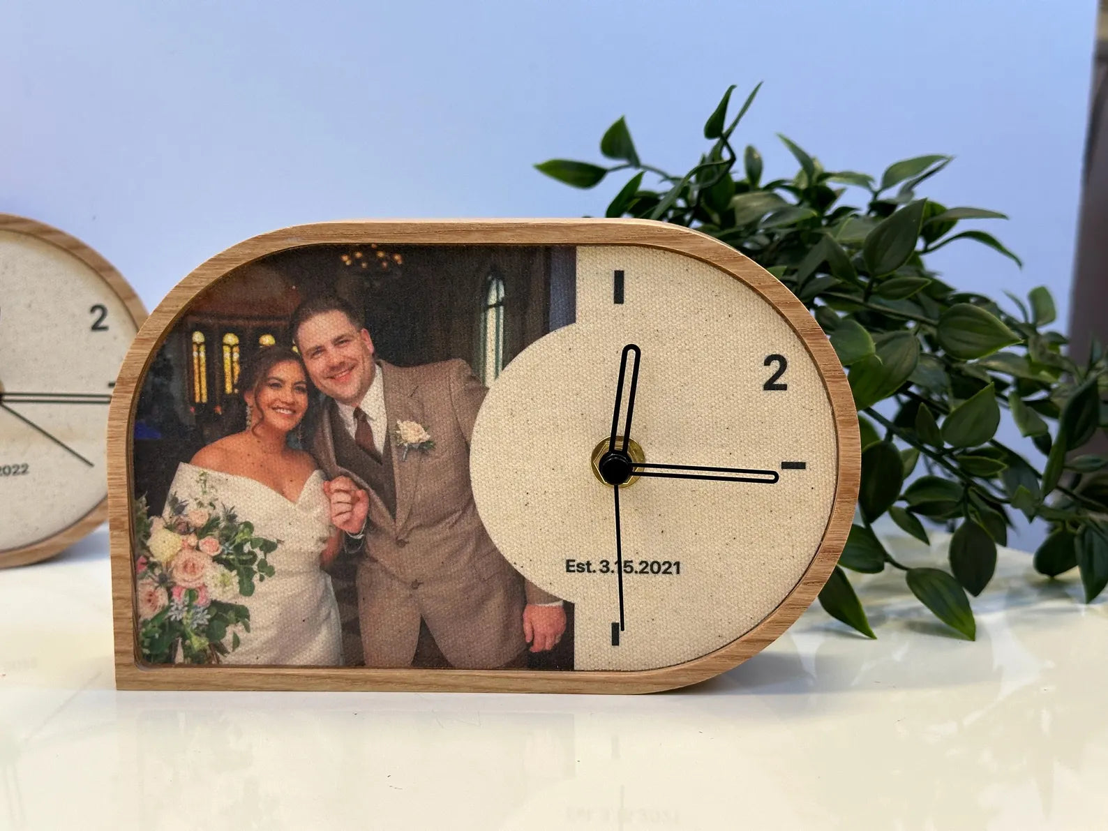 Personalized Cotton Desk Clock - 2nd Anniversary Gift for Him & Her | Handmade Bestseller
