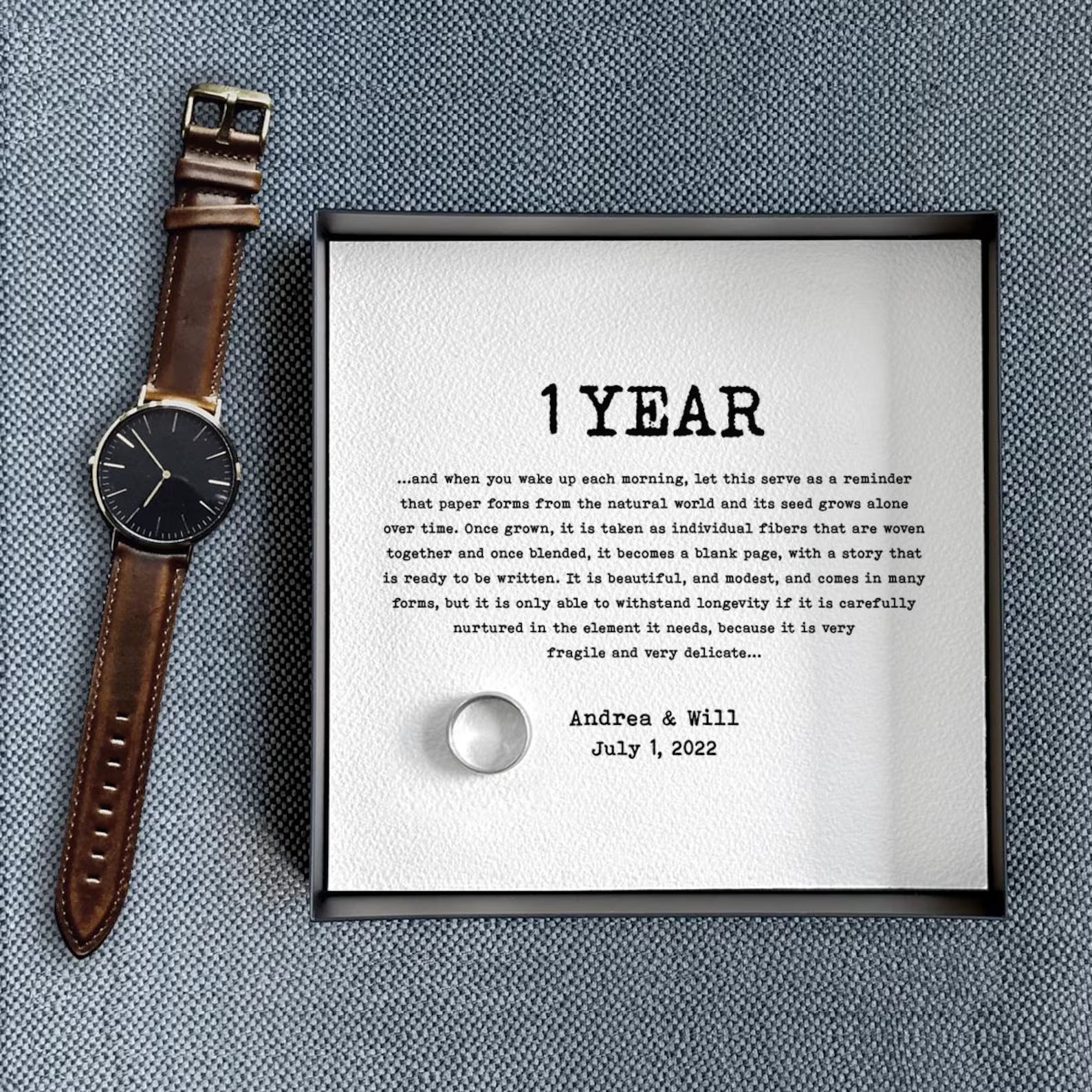 Personalized Paper Catchall Tray - 1st Anniversary Gift for Him & Her | Custom Wording