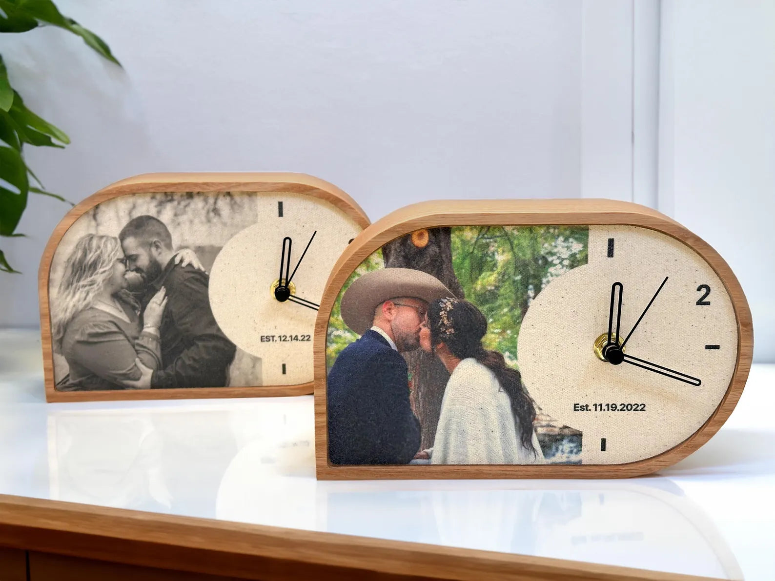 Personalized Cotton Desk Clock - 2nd Anniversary Gift for Him & Her | Handmade Bestseller