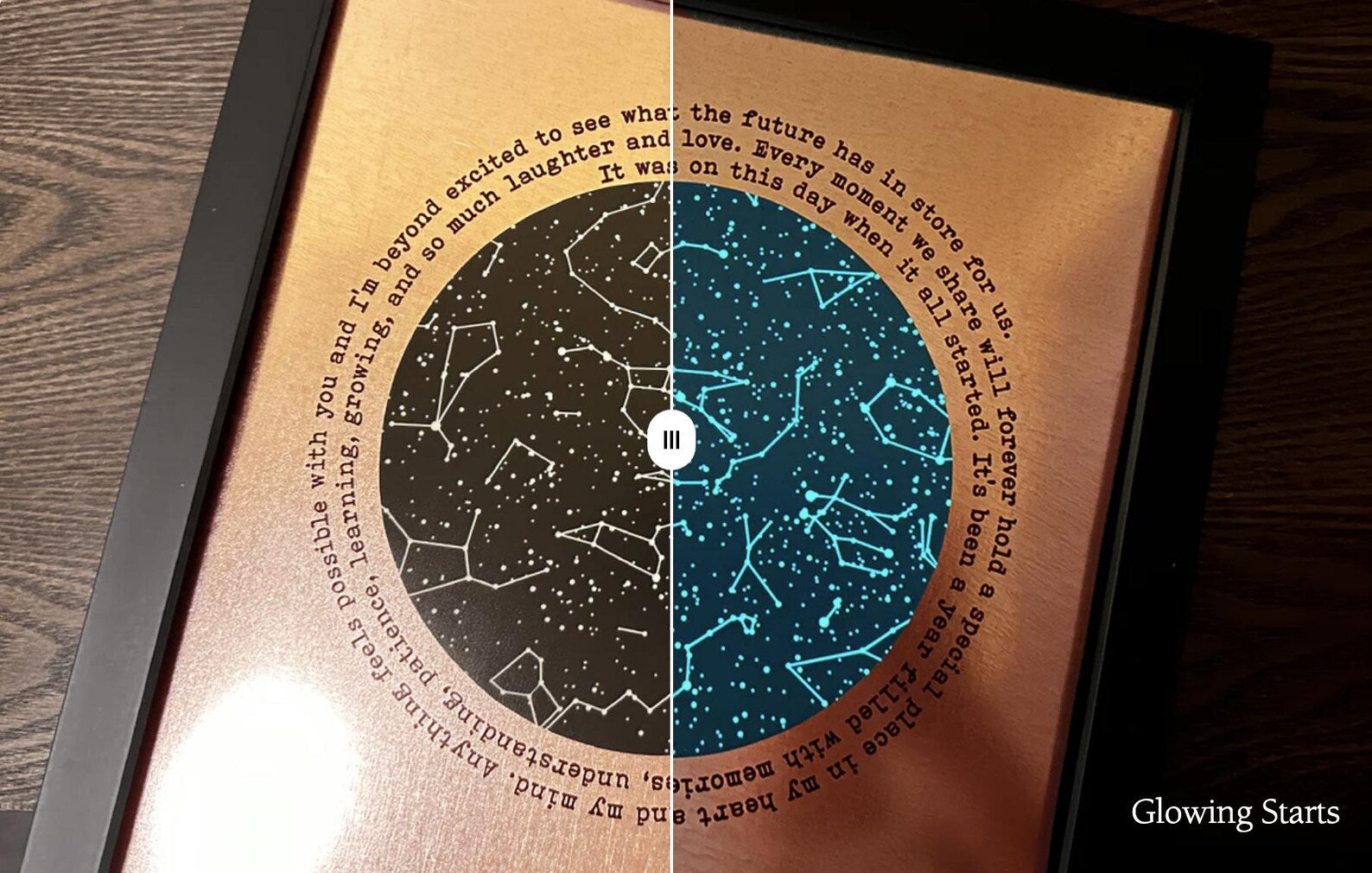 Custom Copper Star Map - Glow in the Dark