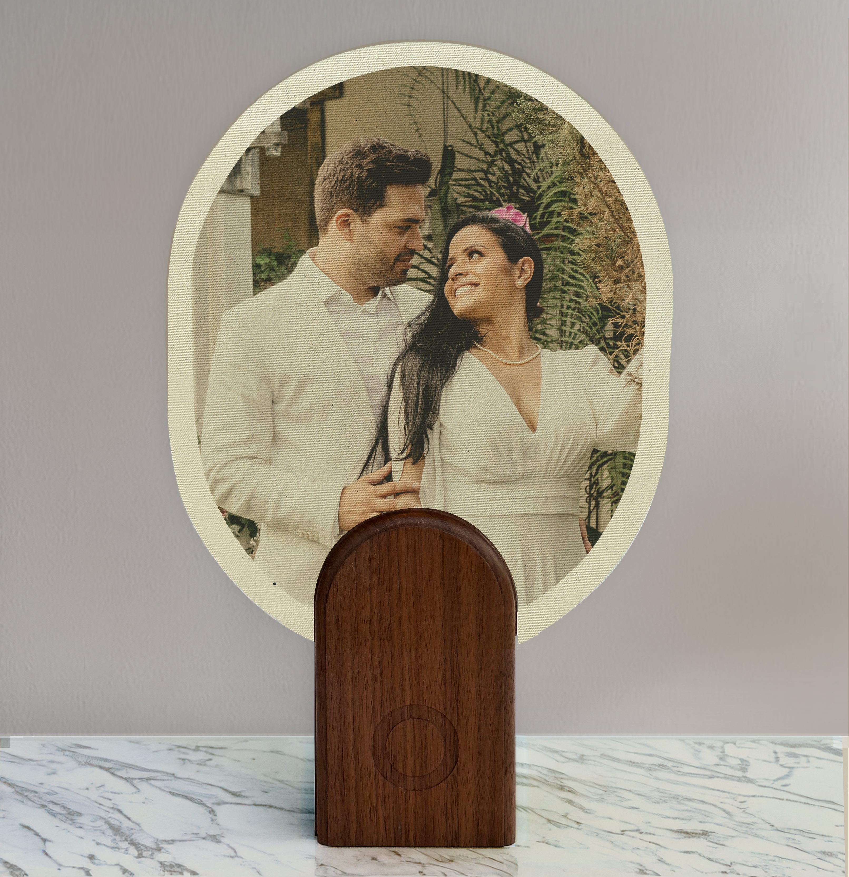 color photo print on a light stand