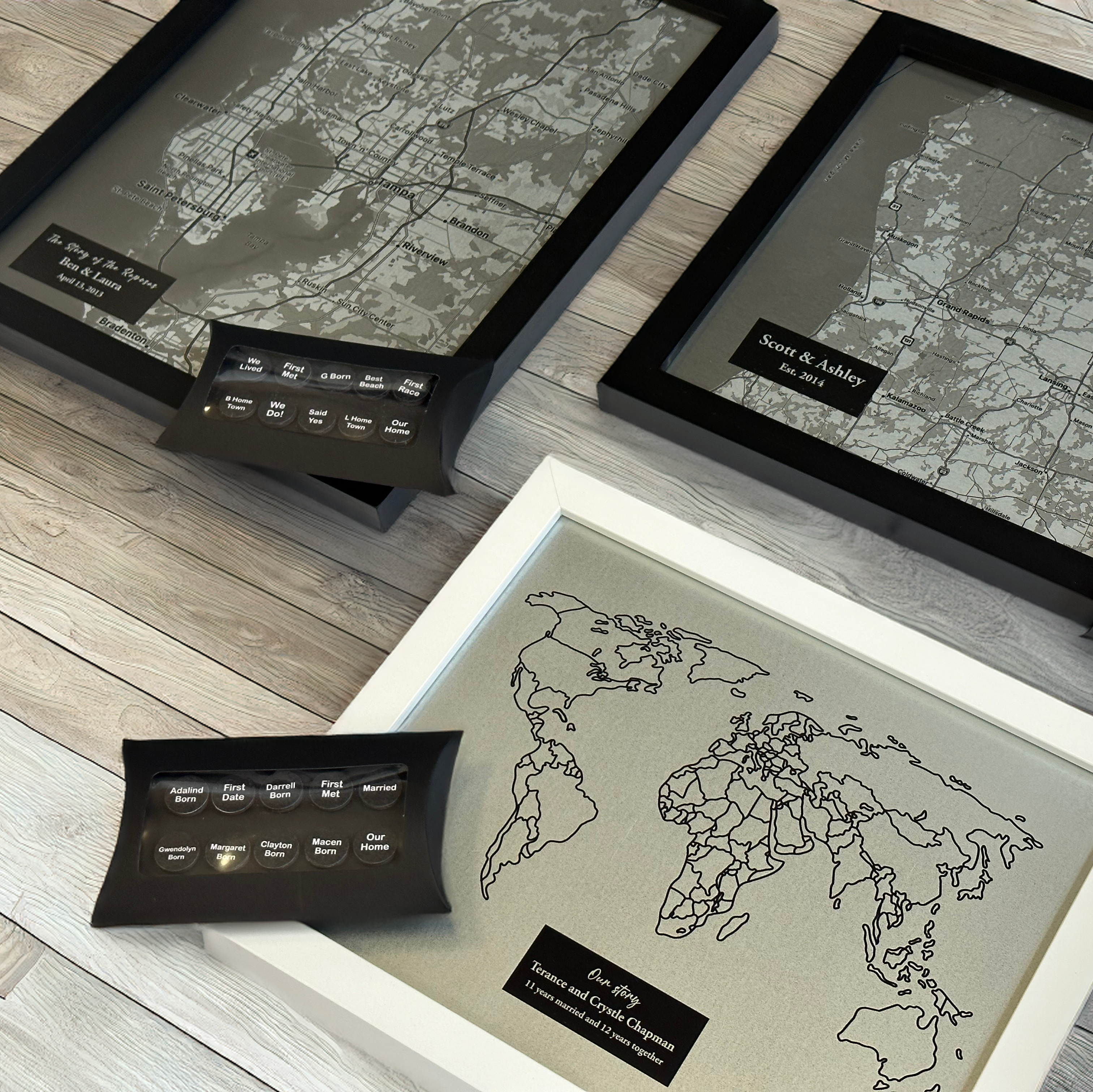 Aluminum Map with Custom Magnet Pins
