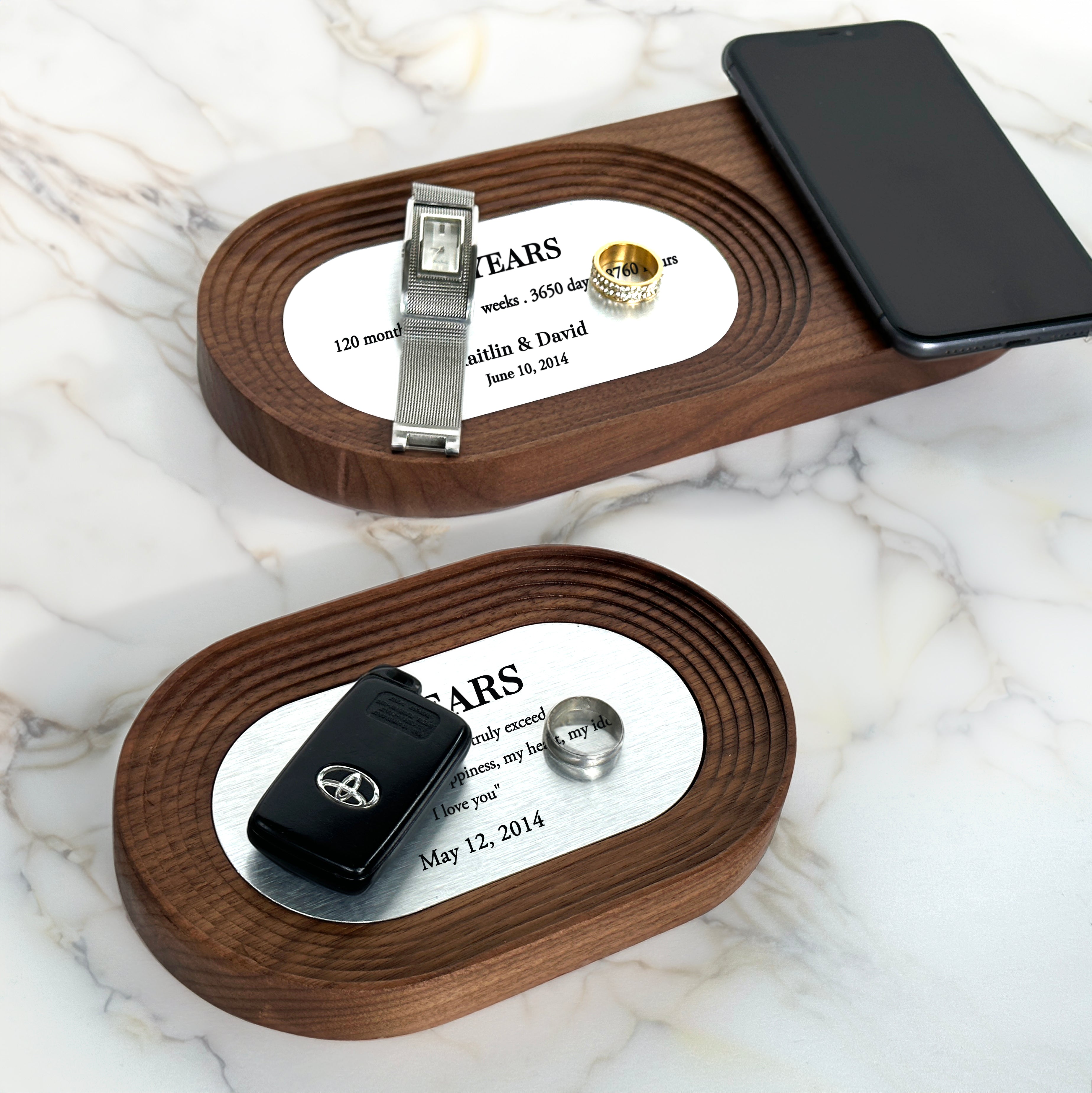 Charging tray with smaller version without charger