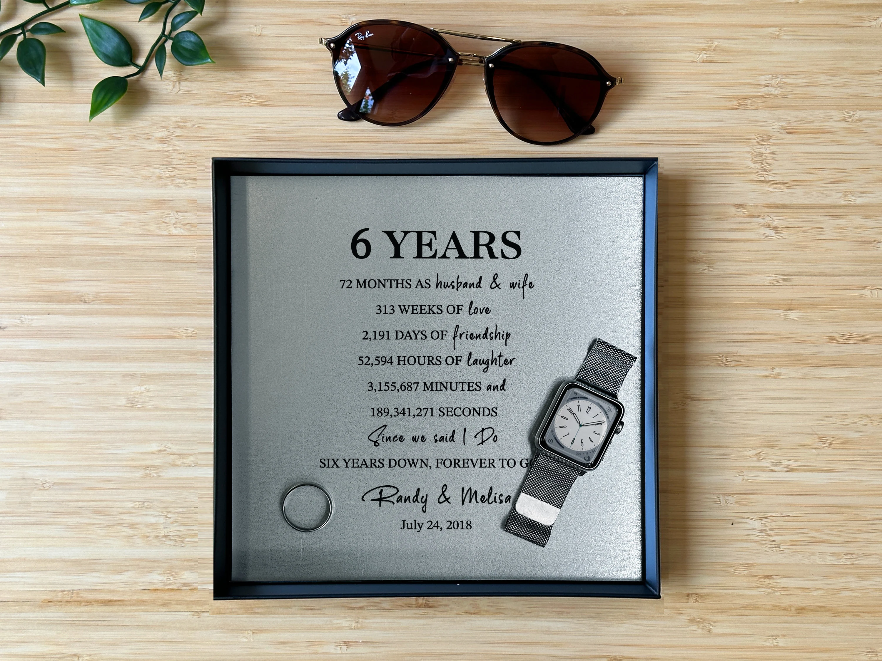6th Anniversary Catchall Tray with Custom wording
