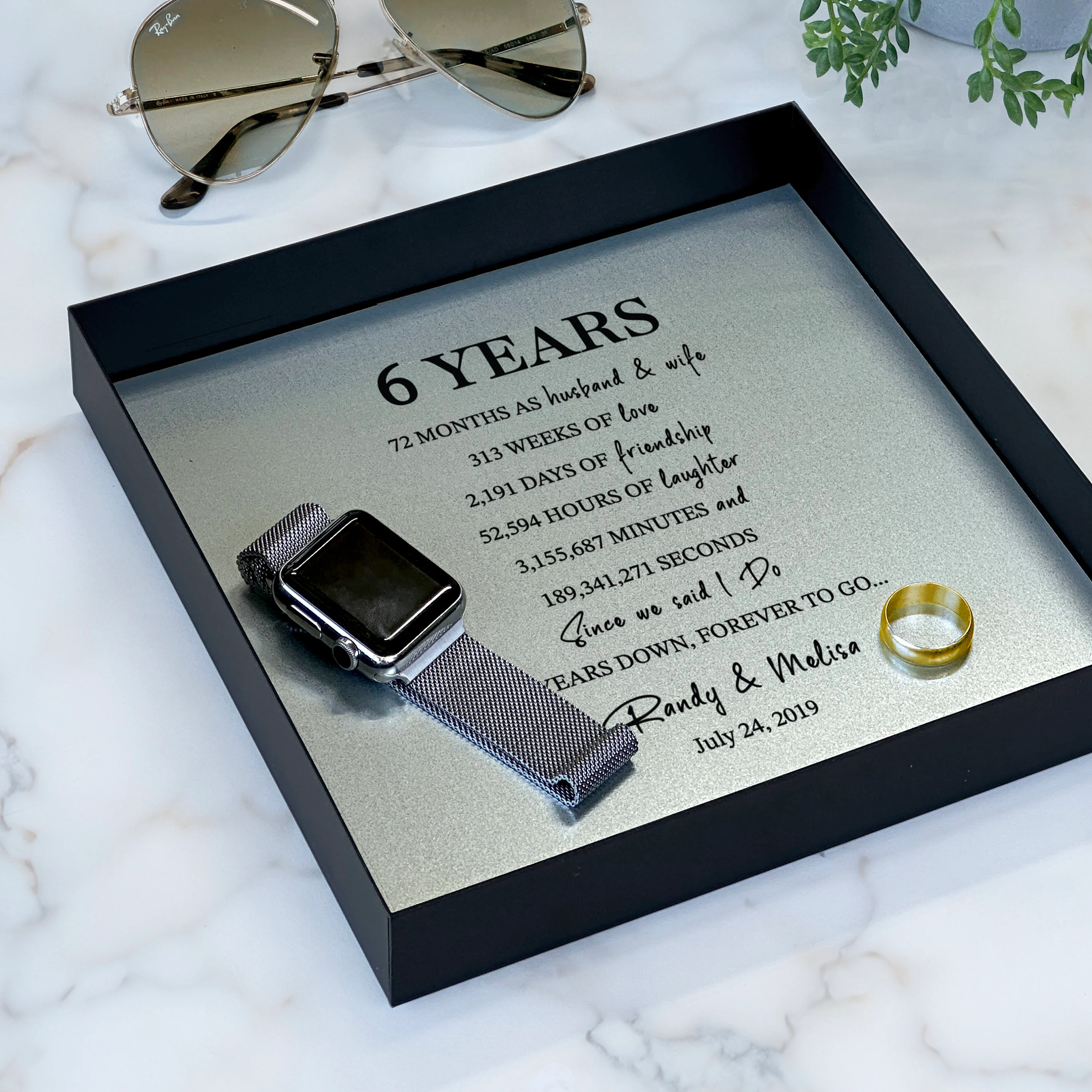 6th Anniversary Catchall Tray with Custom wording