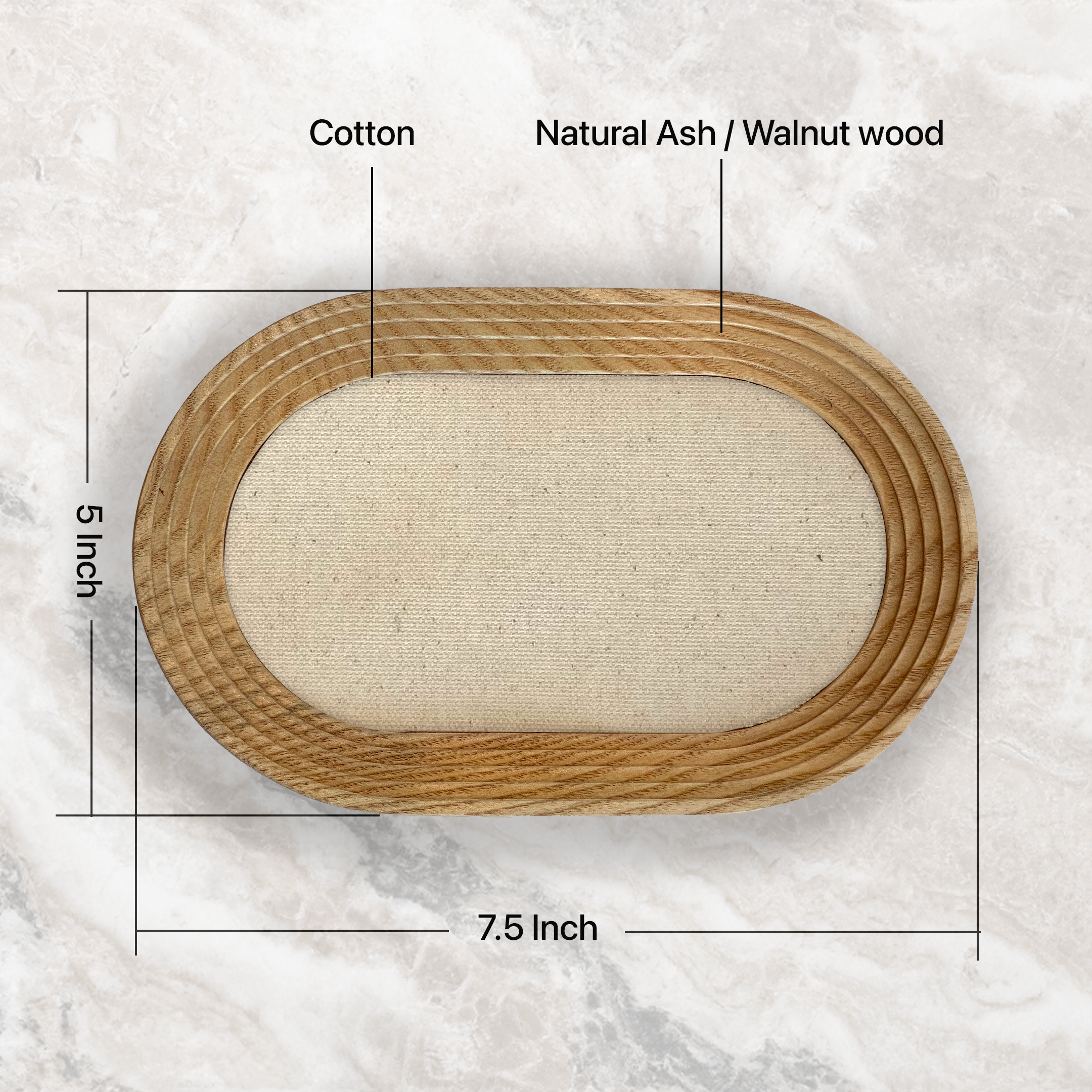 Walnut and cotton tray with wireless phone charging for 2nd Anniversary