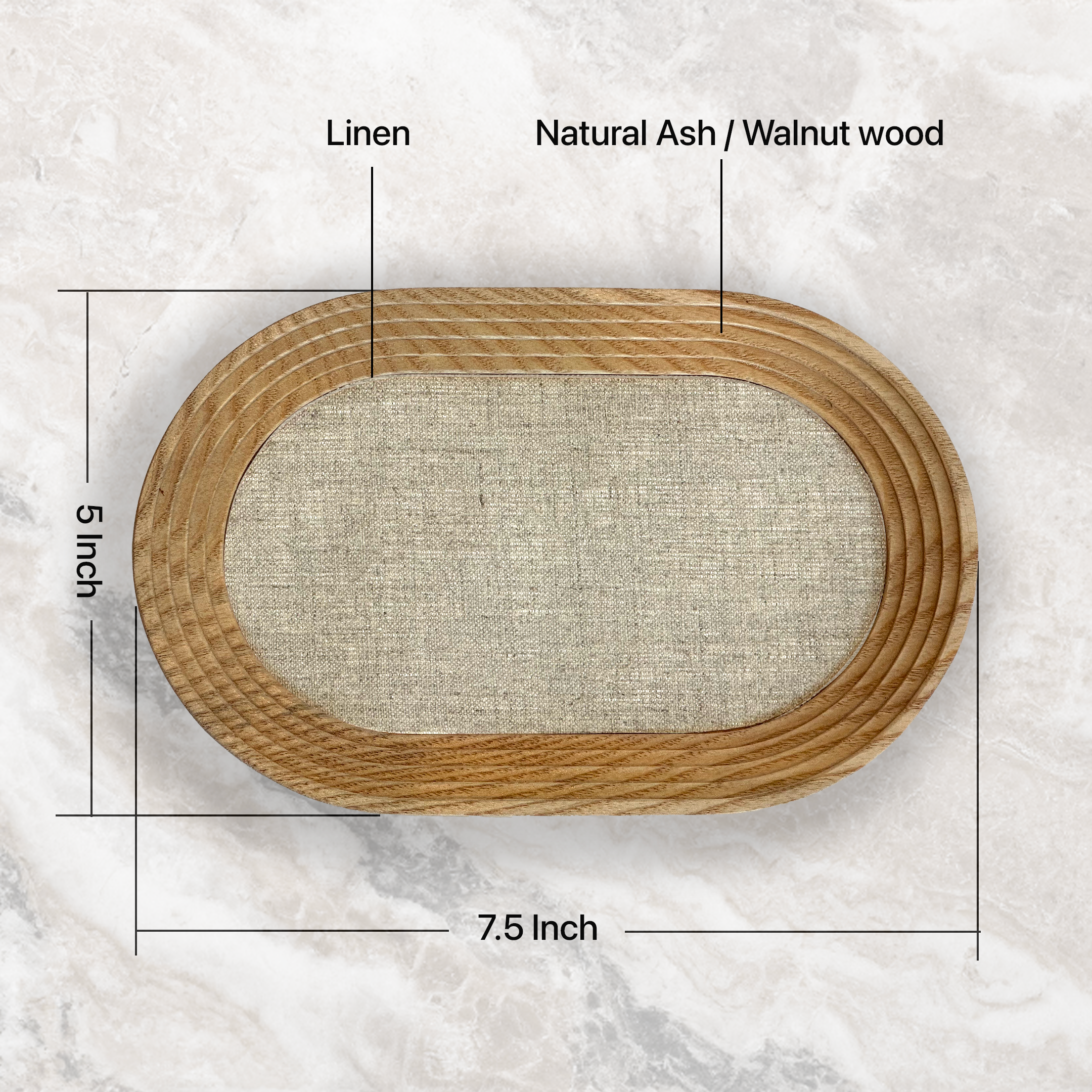 Customizable catchall tray with linen for 12 year anniversary celebration