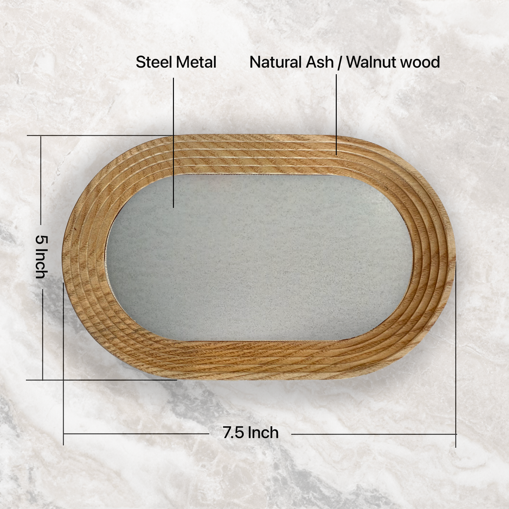 Catchall tray with customization on steel