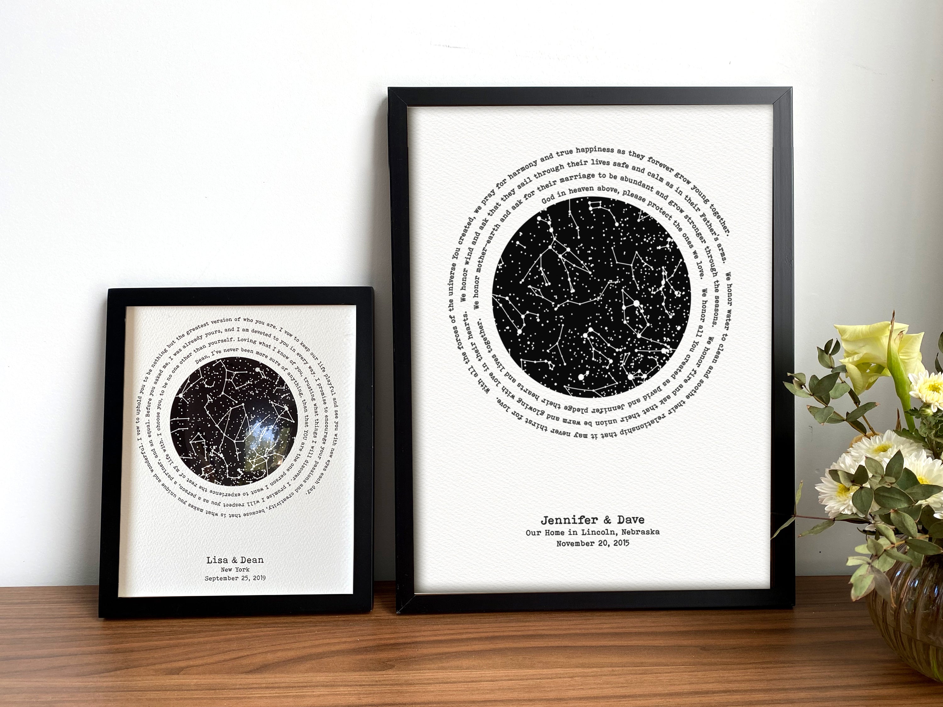 Custom Linen Star Map - Glow in the Dark