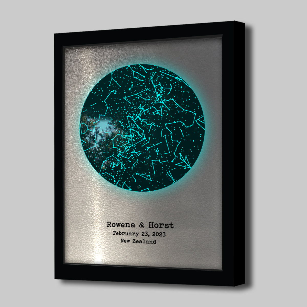Star map aluminum wall art