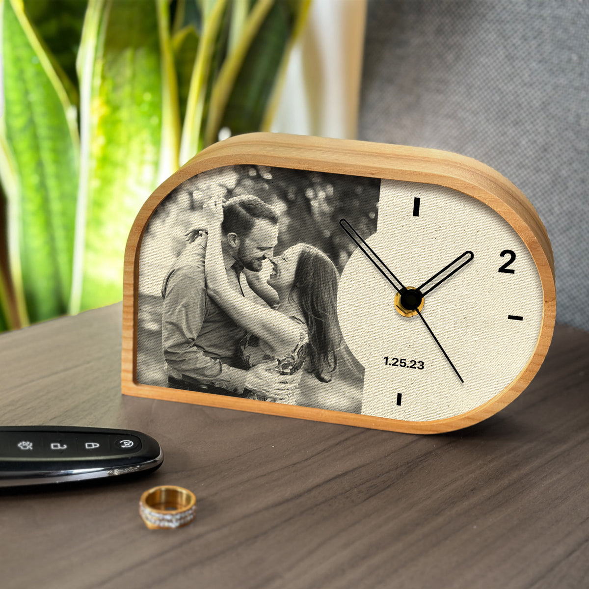 Handmade Customizable Desk Clock - 17th anniversary gift