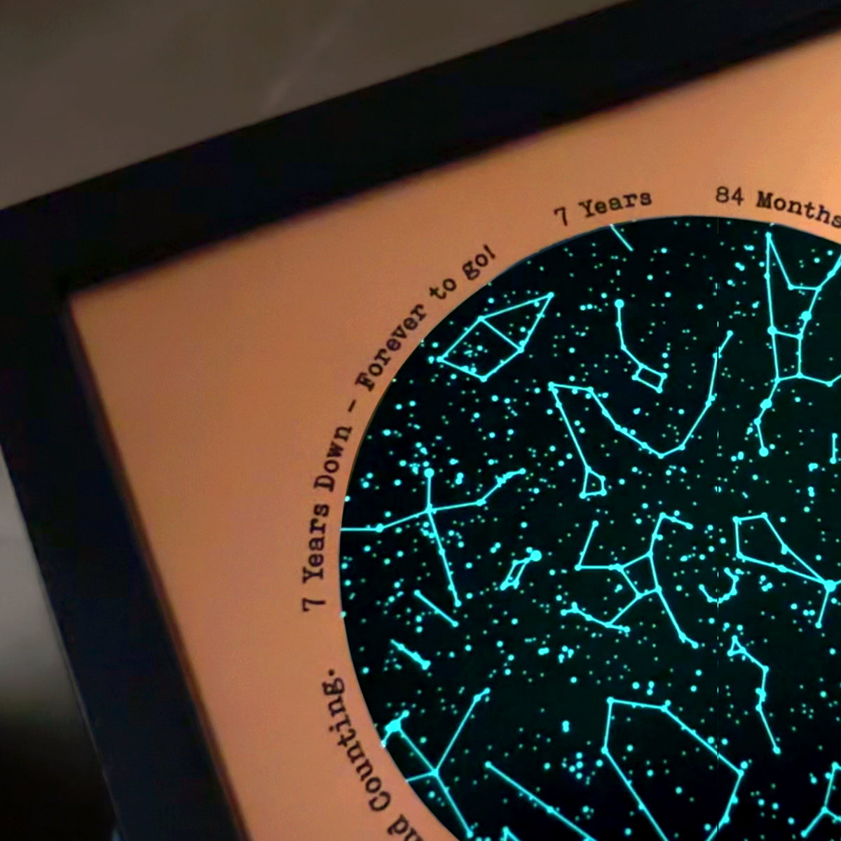 Custom Copper Star Map - Glow in the Dark