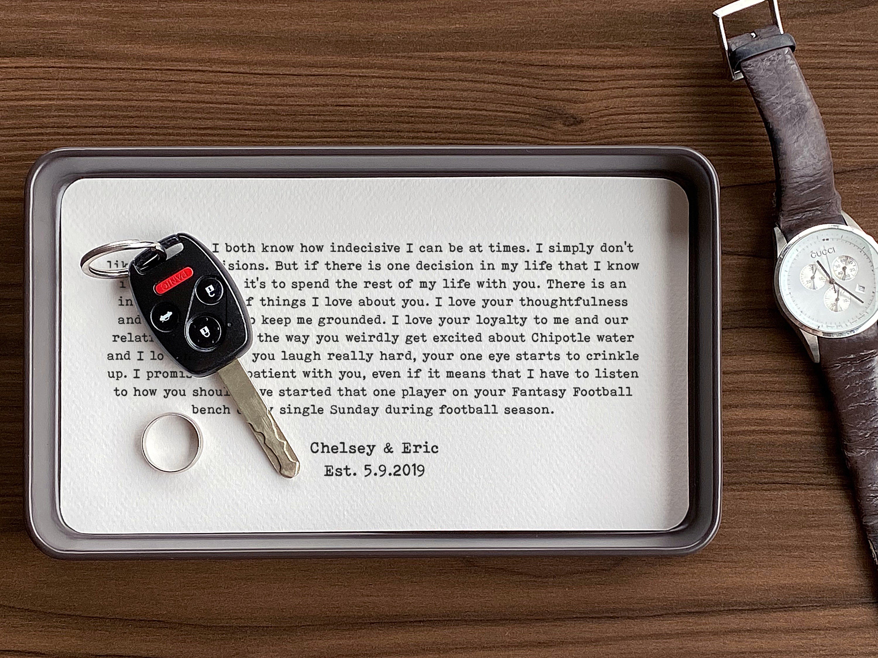 Rectangular catchall tray for first year anniversary