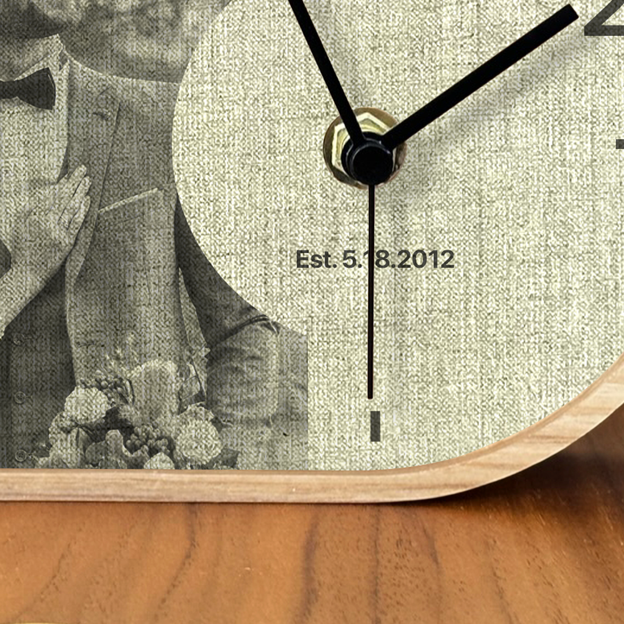Handmade Customizable Linen Desk Clock for 12 year anniversary