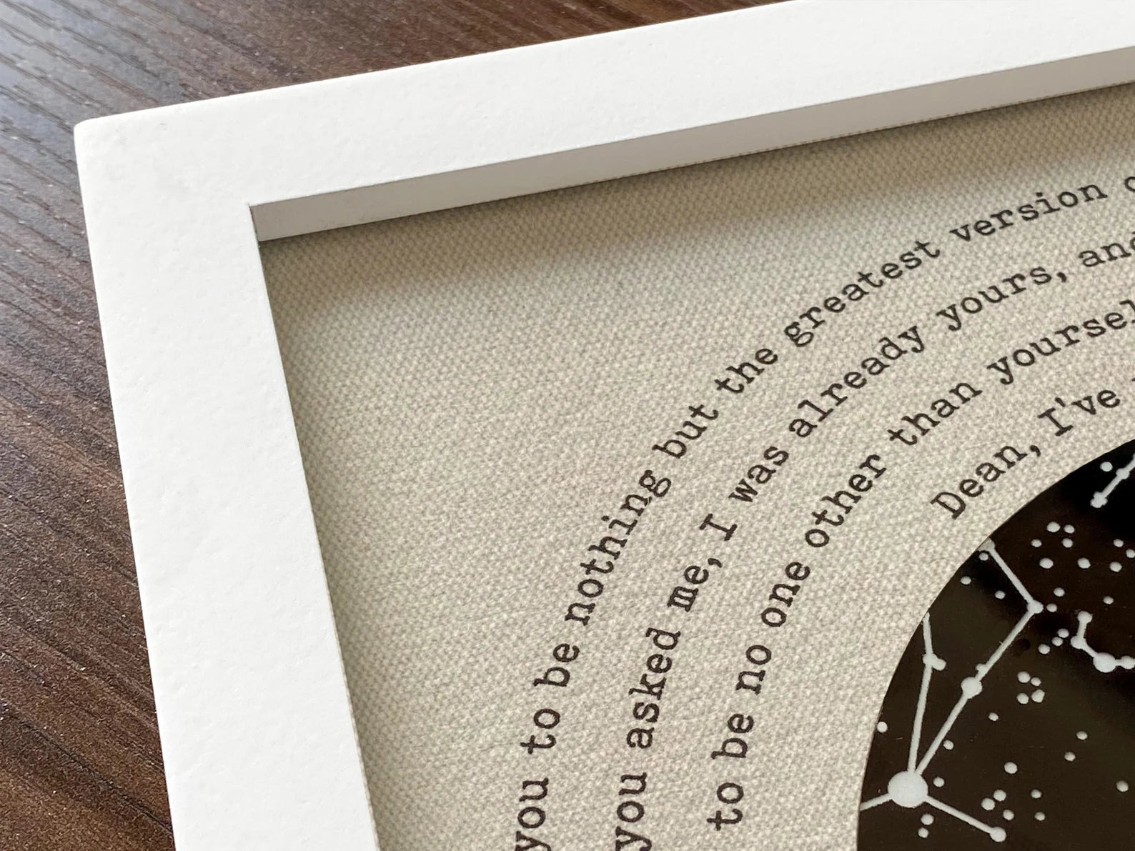 Personalized Cotton Star Map - 2nd Anniversary Gift for Him & Her - Glow in the Dark Wall Art