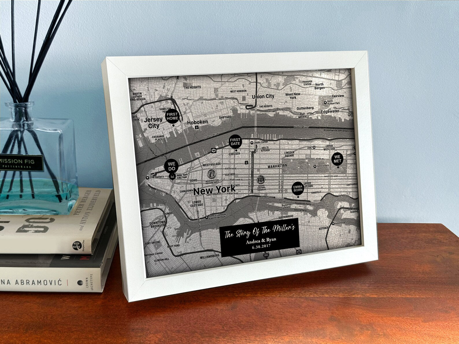 Iron Map Wall Art with Pins - 6th Anniversary Gift for Him - Custom Family Story Memento