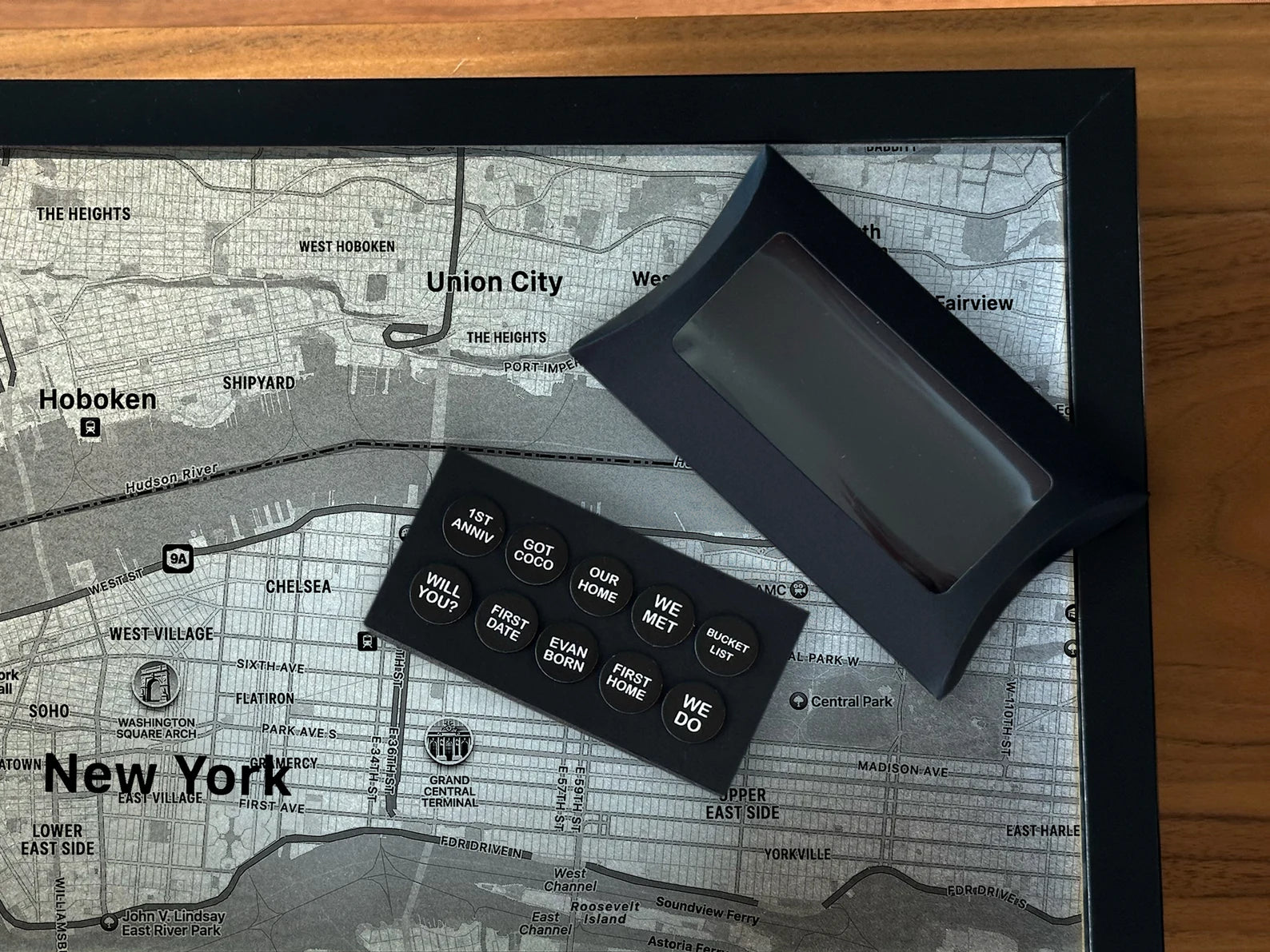 Personalized Steel Magnet Pin Map - 11th Anniversary Gift for Him & Her