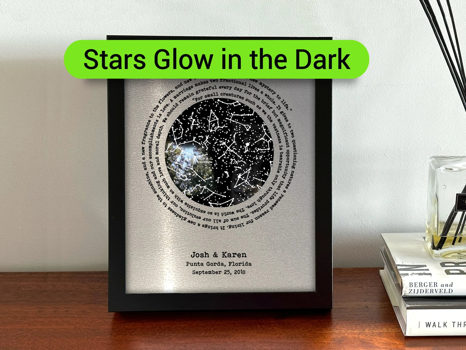 Steel Glow In The Dark Star Map - 11 anniversary gift