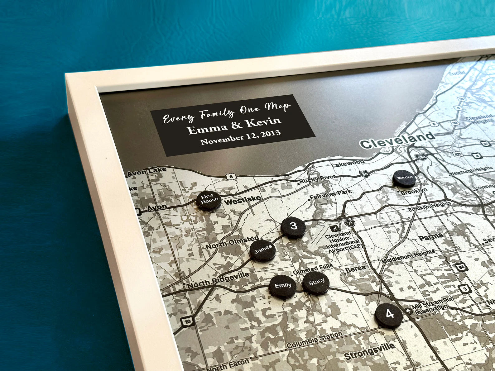 Personalized Aluminum Magnet Pin Map - 10th Anniversary Gift for Him & Her